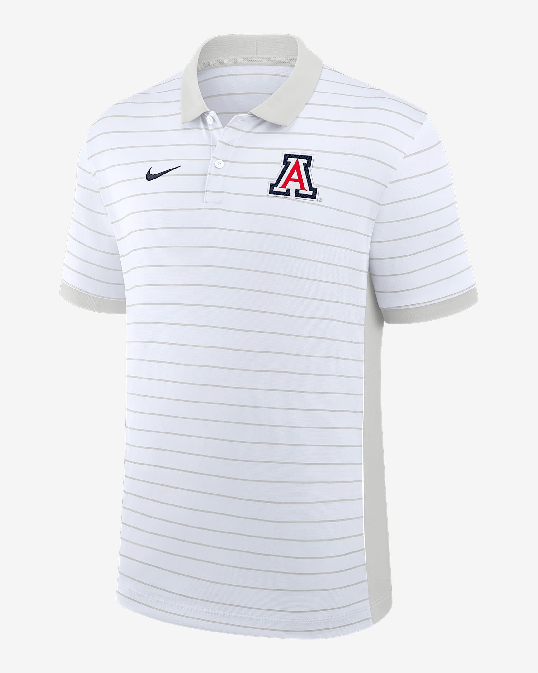 Arizona Sideline Victory Stripe Men's Nike Dri-FIT College Polo - White