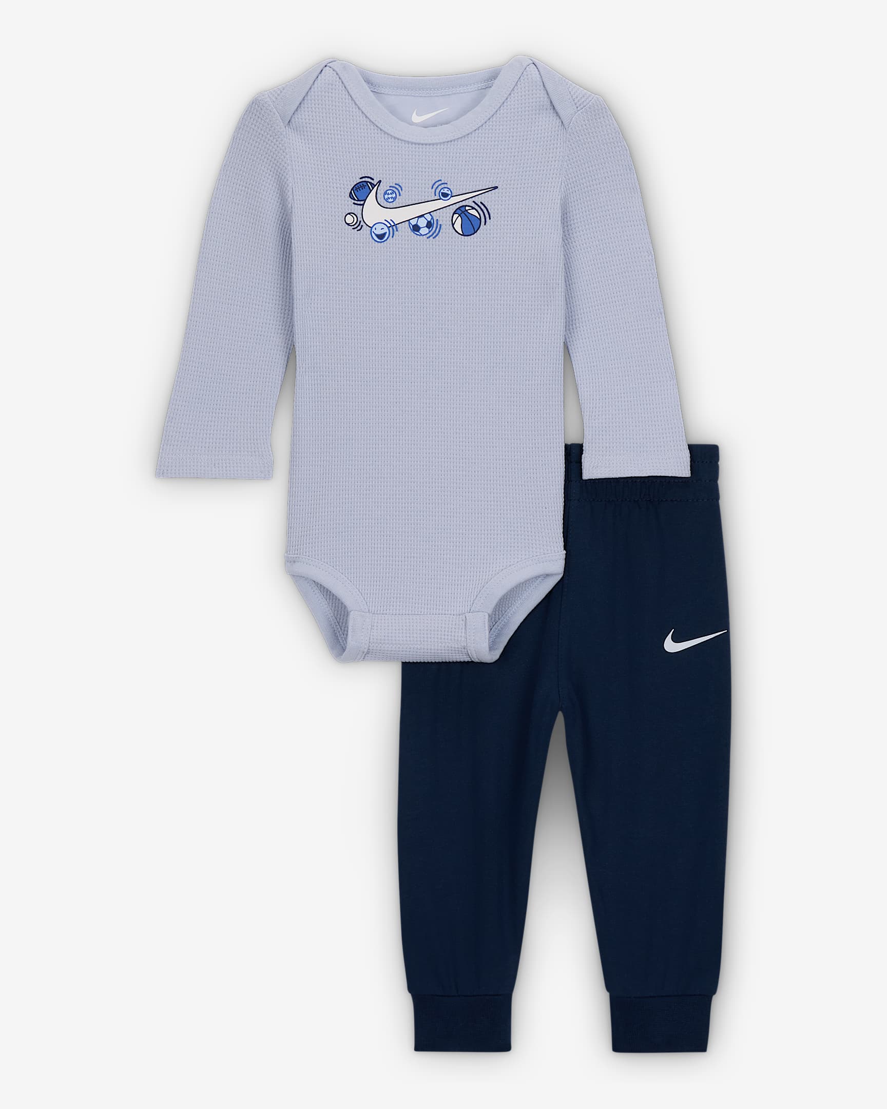 Nike Play For All Baby (0-9M) Long Sleeve Bodysuit and Pants Set - Midnight Navy