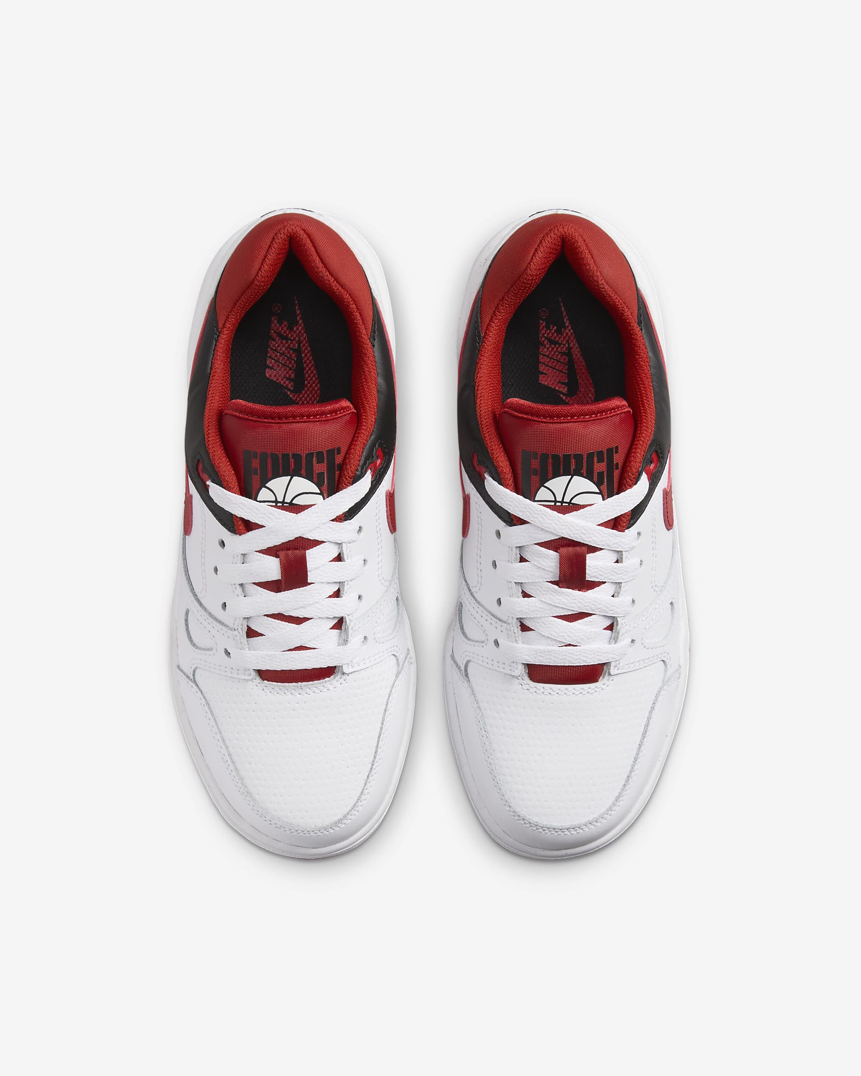 Sapatilhas Nike Full Force Low Júnior - Branco/Preto/Laranja Team/Vermelho Mystic