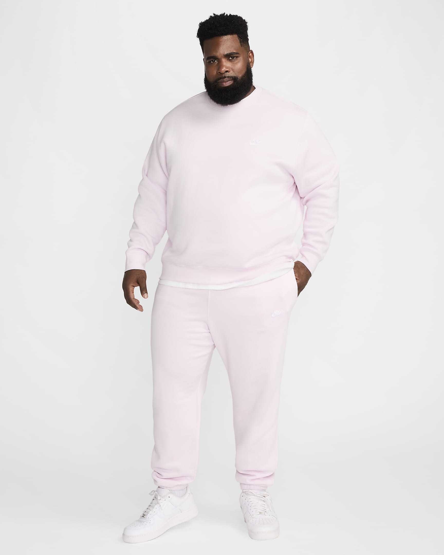 Nike Sportswear Club Fleece Men's Crew - Pink Foam/White