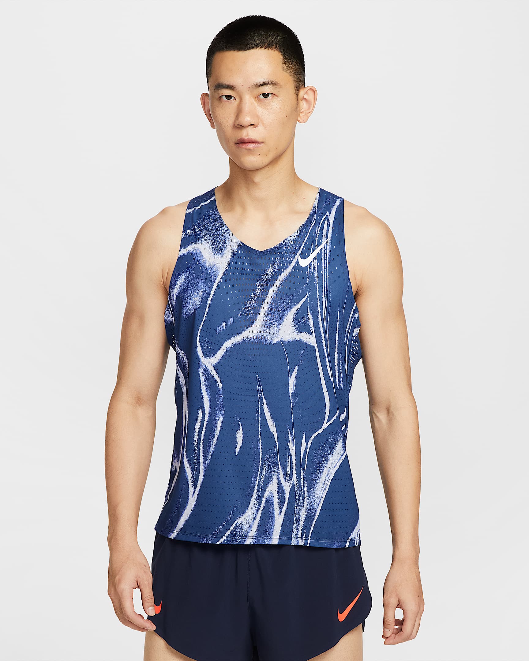 Nike AeroSwift Men's Dri-FIT ADV Running Vest - Coastal Blue/White