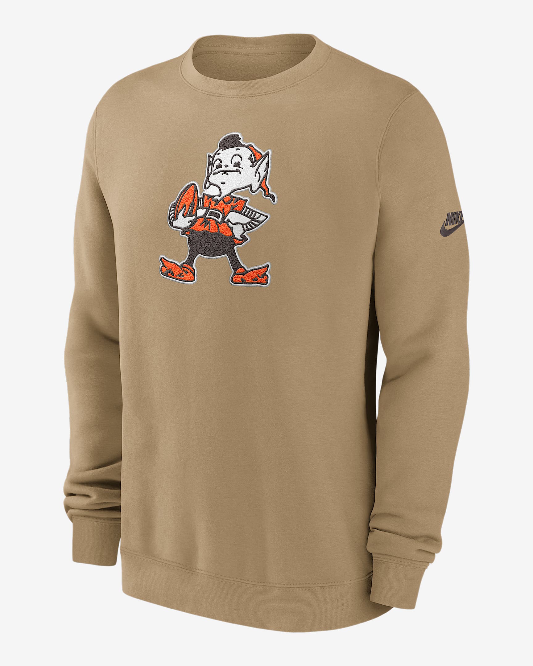 Cleveland Browns Swing Pass Rewind Club Men's Nike NFL Pullover Crew - Tan/Beige