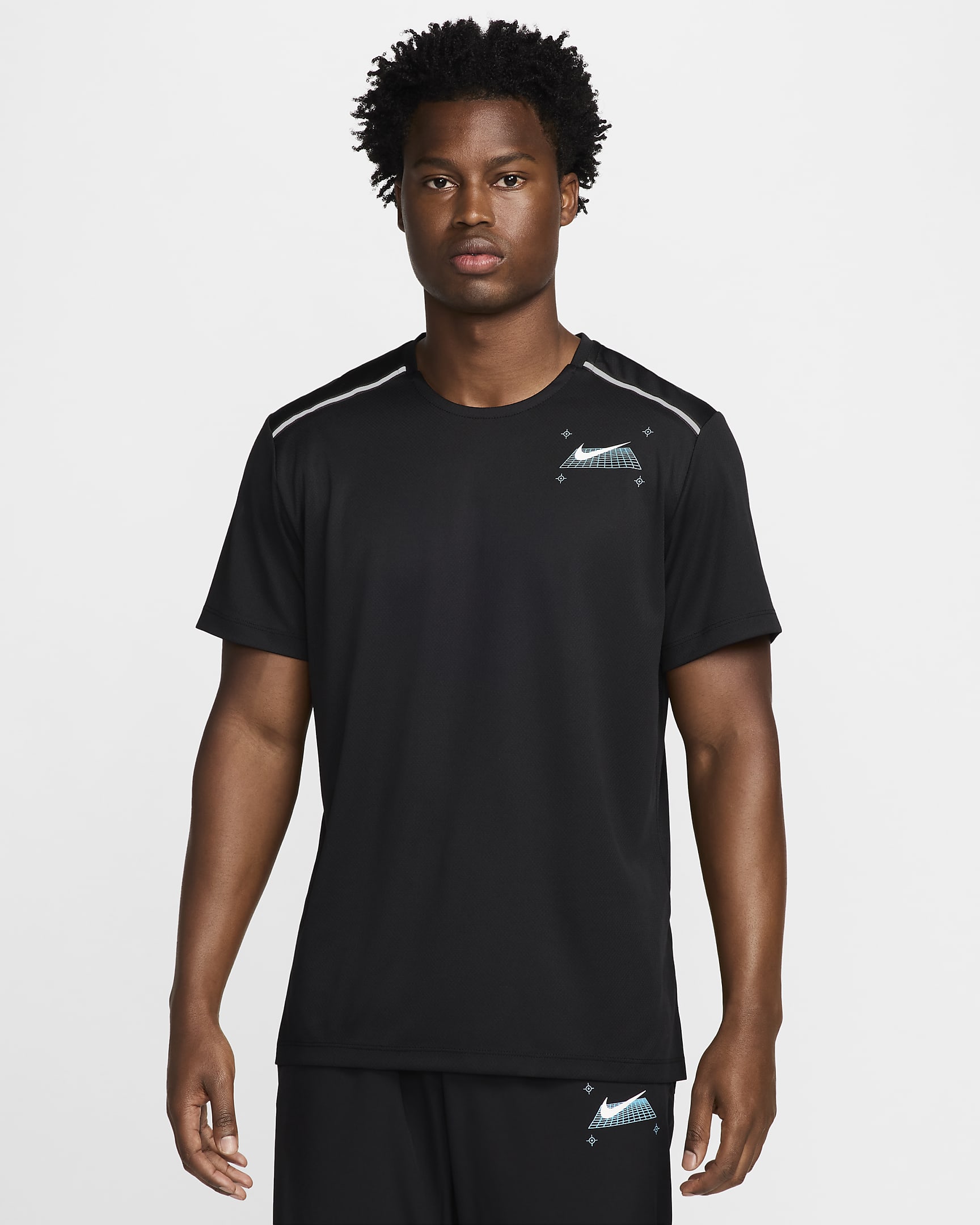 Nike Miler Samarreta estampada de màniga curta de running - Home - Negre