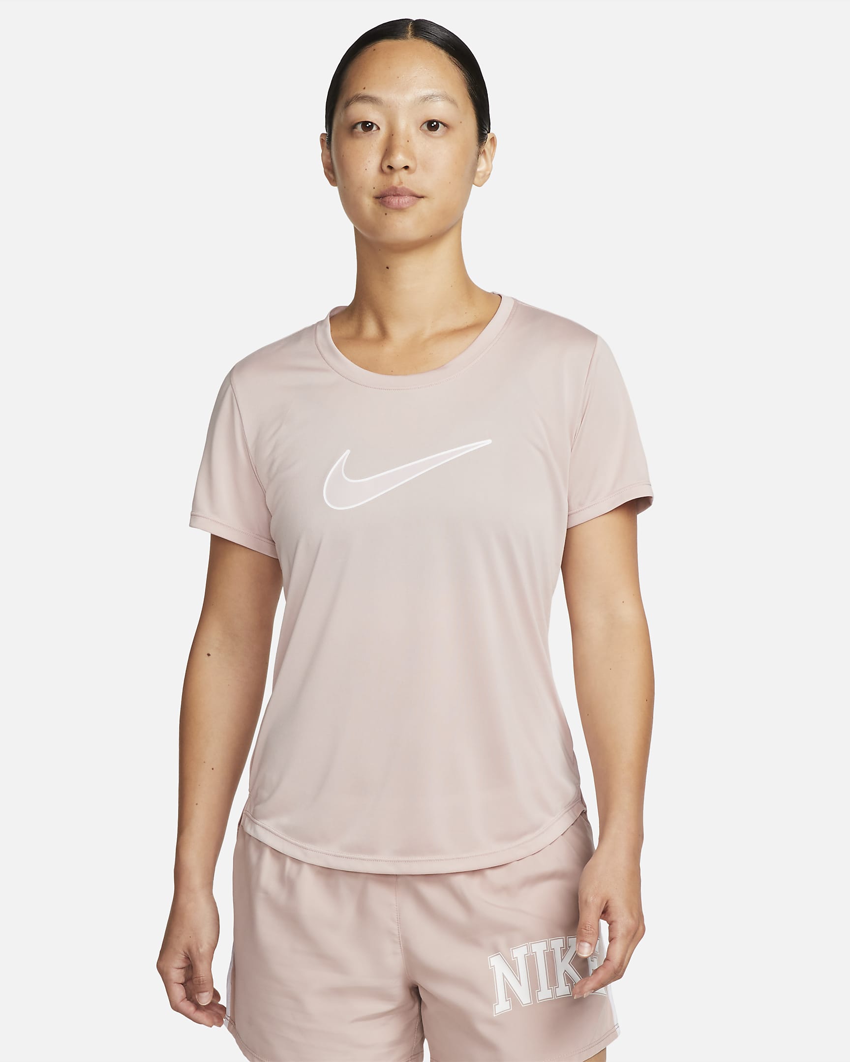 Nike 女款跑步上衣 - Pink Oxford/Pink Oxford/白色