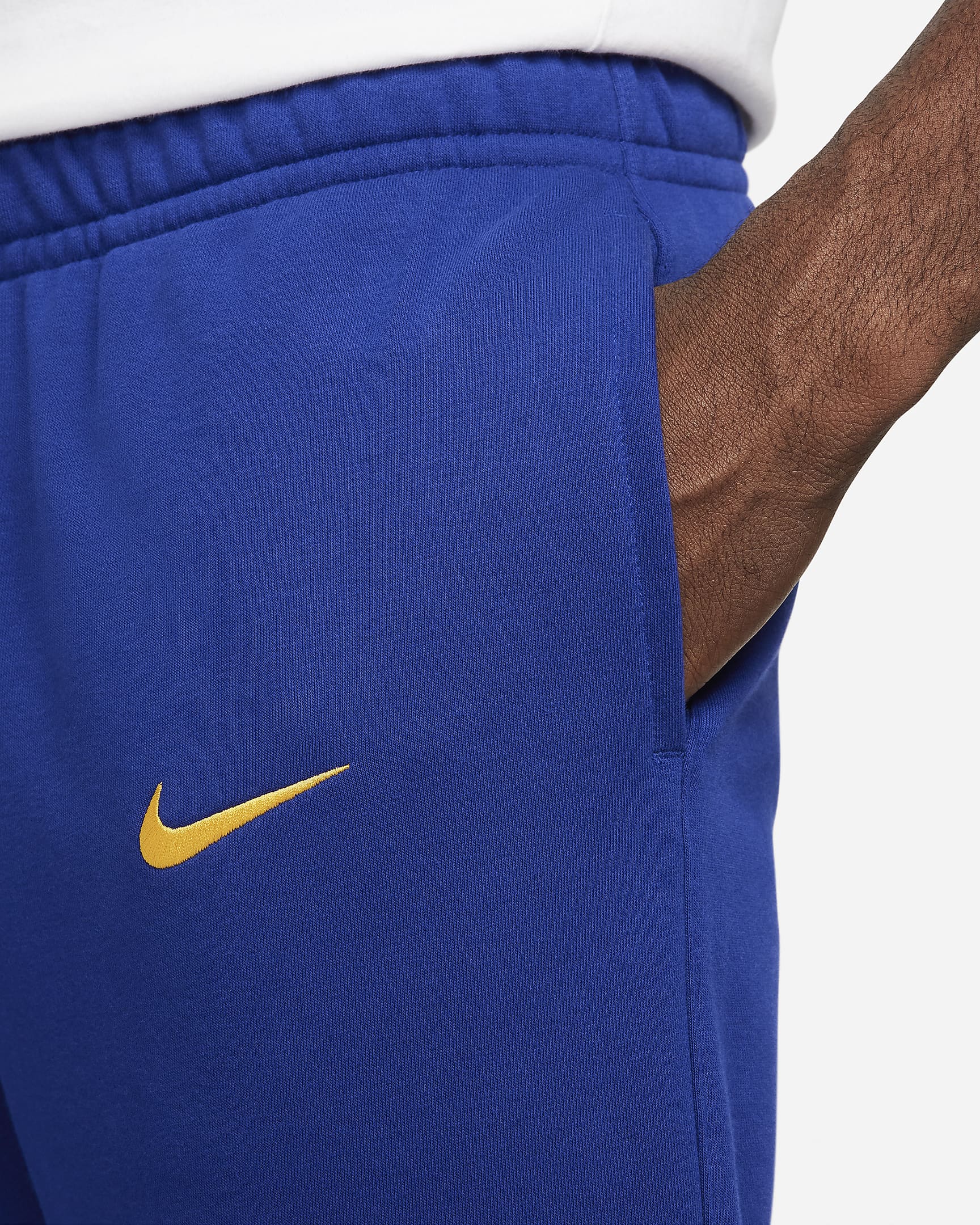 FC Barcelona Club Men's Nike Soccer French Terry Pants - Deep Royal Blue/University Gold