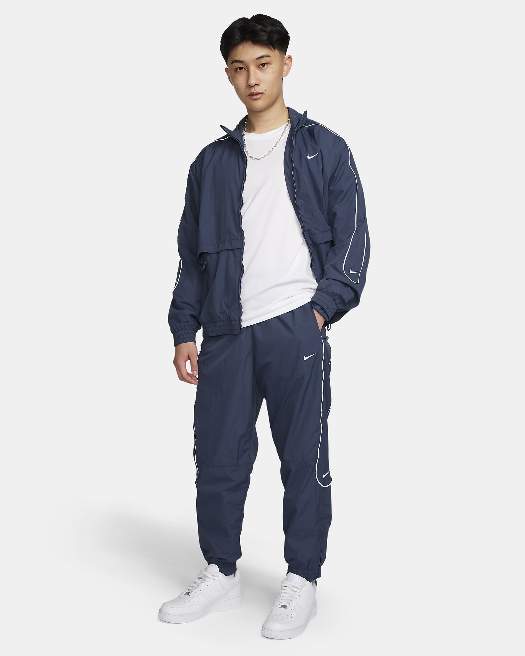 Nike Solo Swoosh Men's Tracksuit Bottoms - Thunder Blue/White