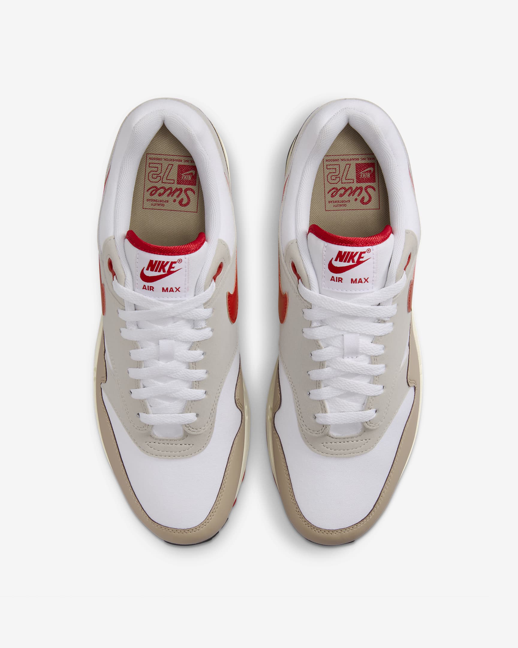 Nike Air Max 1 Men's Shoes - White/Cream II/Limestone/University Red