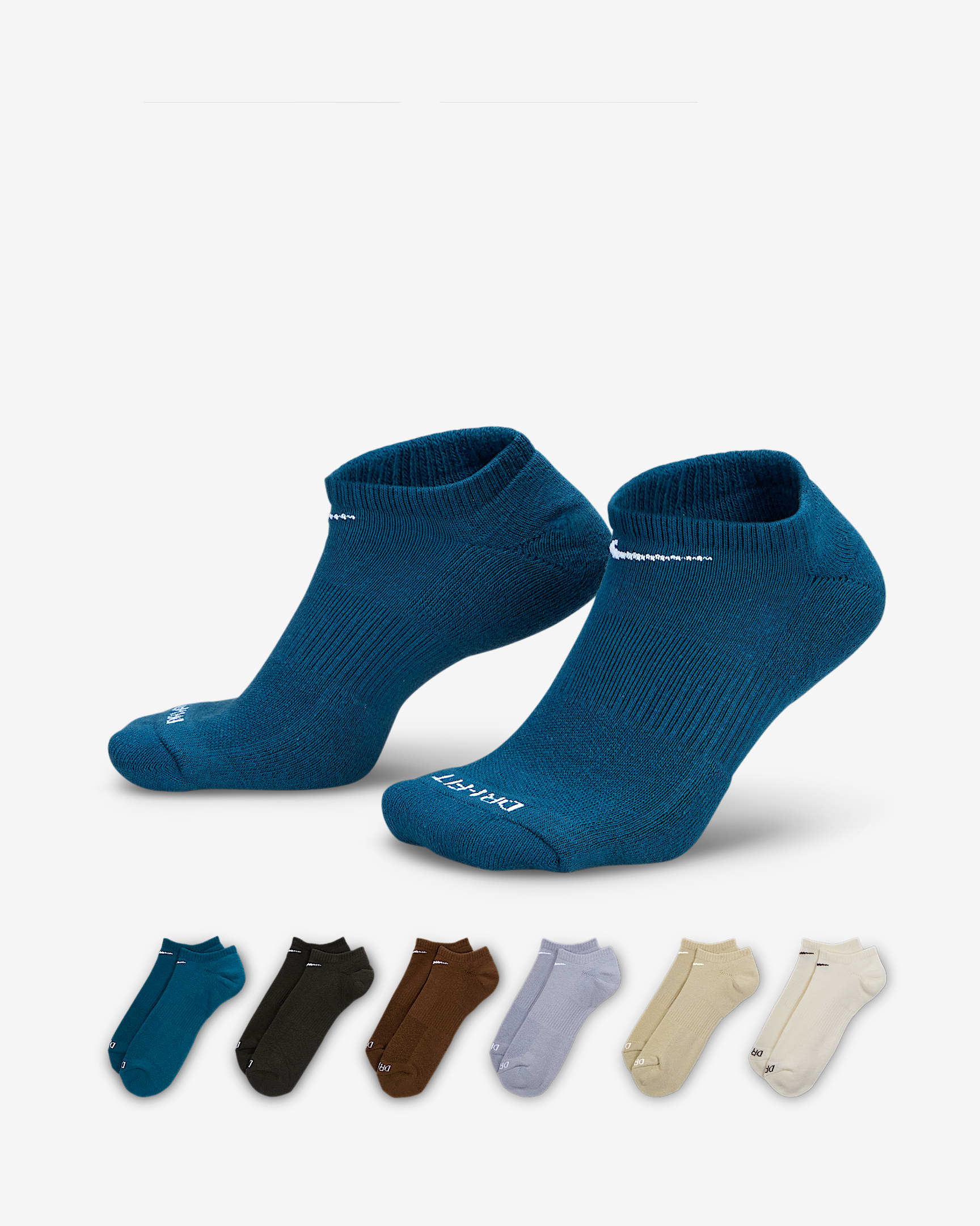 Nike Everyday Plus Cushioned Training No-Show Socks (6 Pairs) - Multi-Color