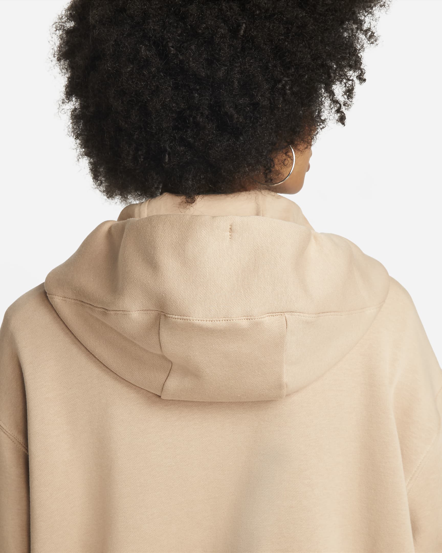 Nike Sportswear Phoenix Fleece Oversized fleecehoodie met rits over de hele lengte voor dames - Hemp/Sail