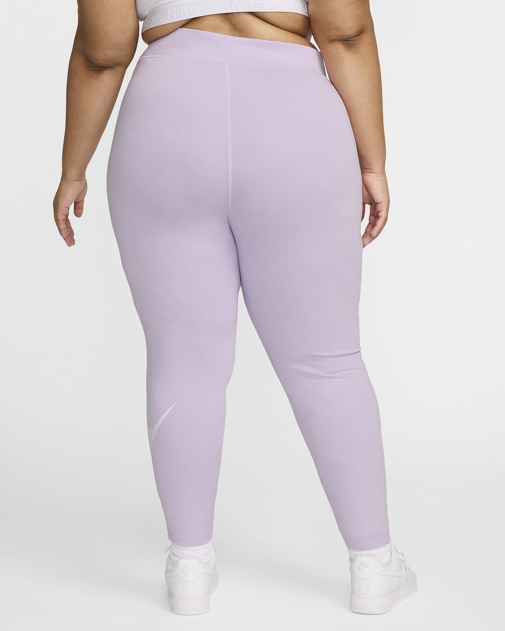 Nike Sportswear Classics Women's High-Waisted Graphic Leggings (Plus Size) - Violet Mist/White