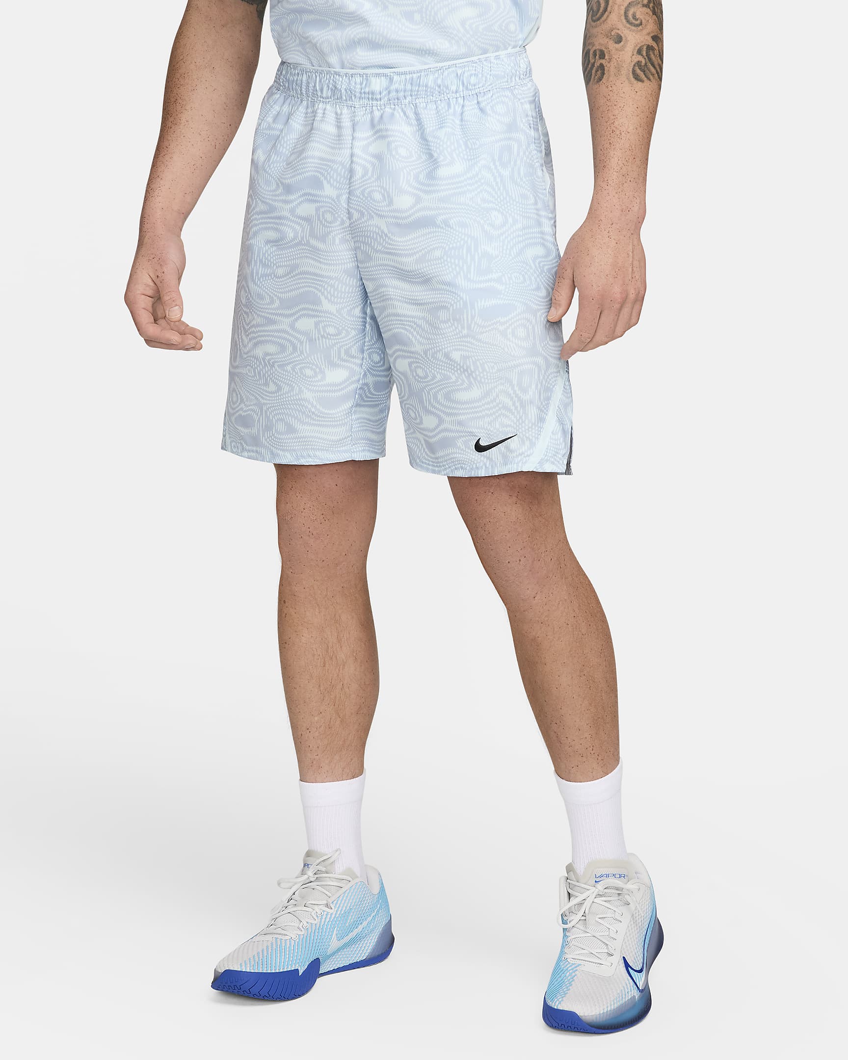 NikeCourt Victory Men's 23cm (approx.) Dri-FIT Tennis Shorts - Glacier Blue/Glacier Blue/Black