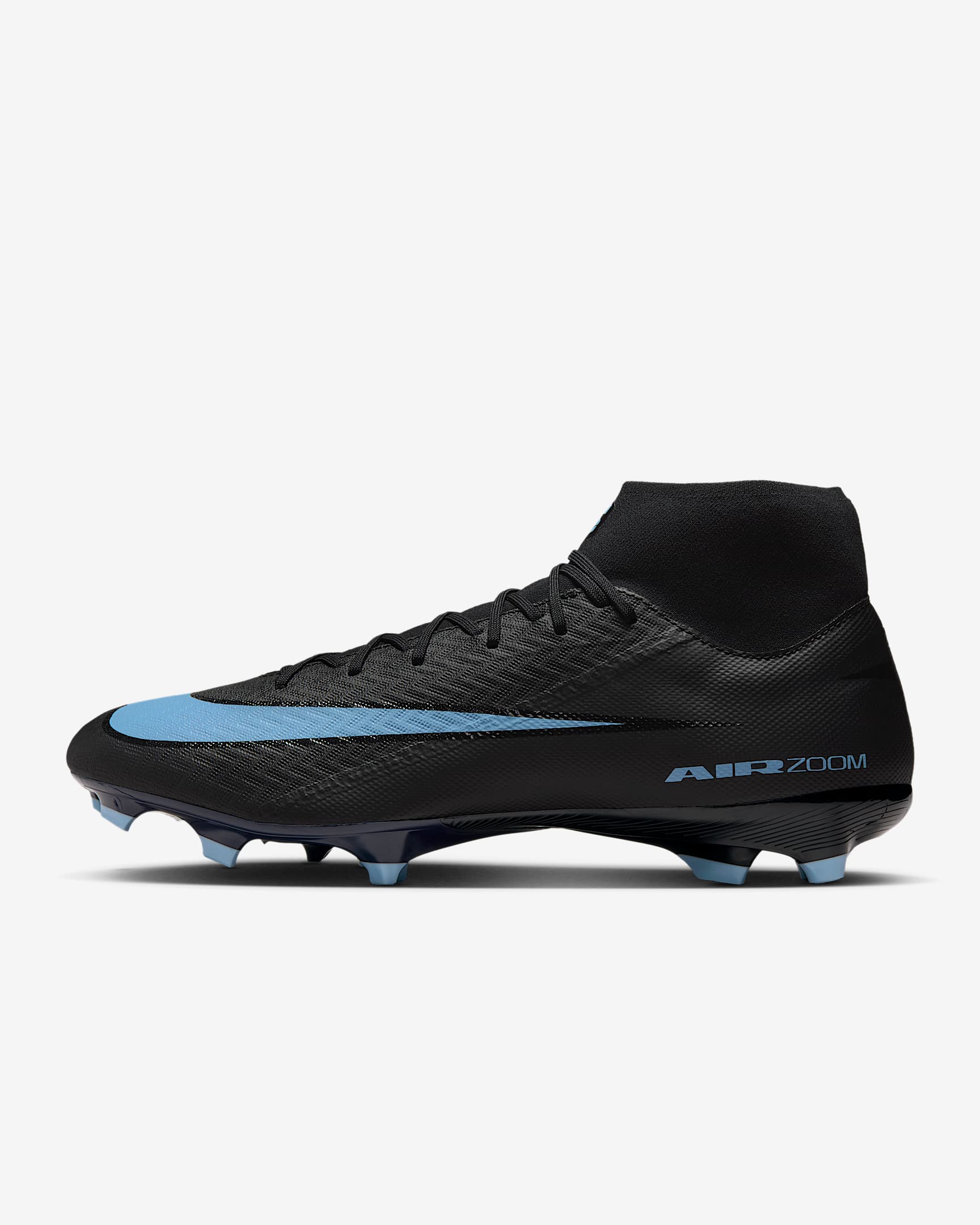Nike Mercurial Superfly 10 Academy Multi-Ground High-Top Soccer Cleats - Black/Ice Blue