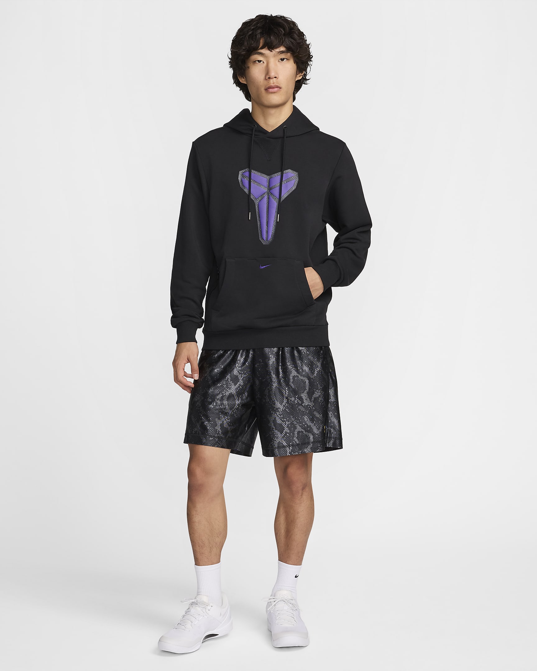 Kobe 男款 Dri-FIT Standard Issue 套頭籃球連帽上衣 - 黑色/Field Purple