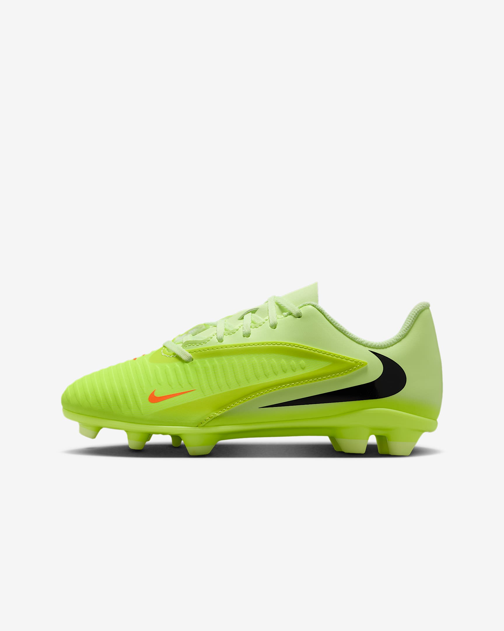 Nike Jr. Phantom 6 Low Club Big Kids' Multi-Ground Soccer Cleats - Hyper Crimson/Limelight/Black