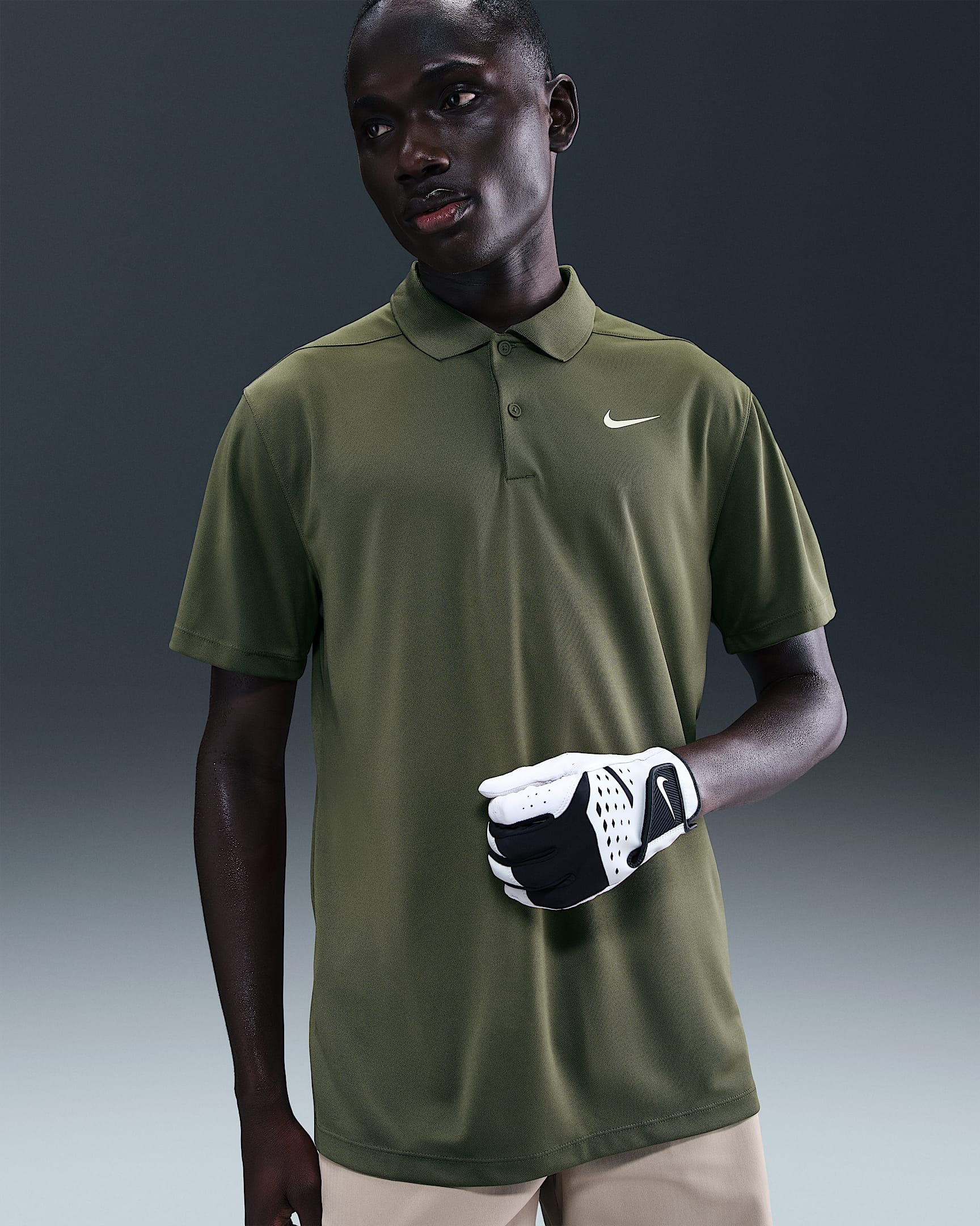 Nike Dri-FIT Victory Men's Golf Polo - Medium Olive/Pale Ivory
