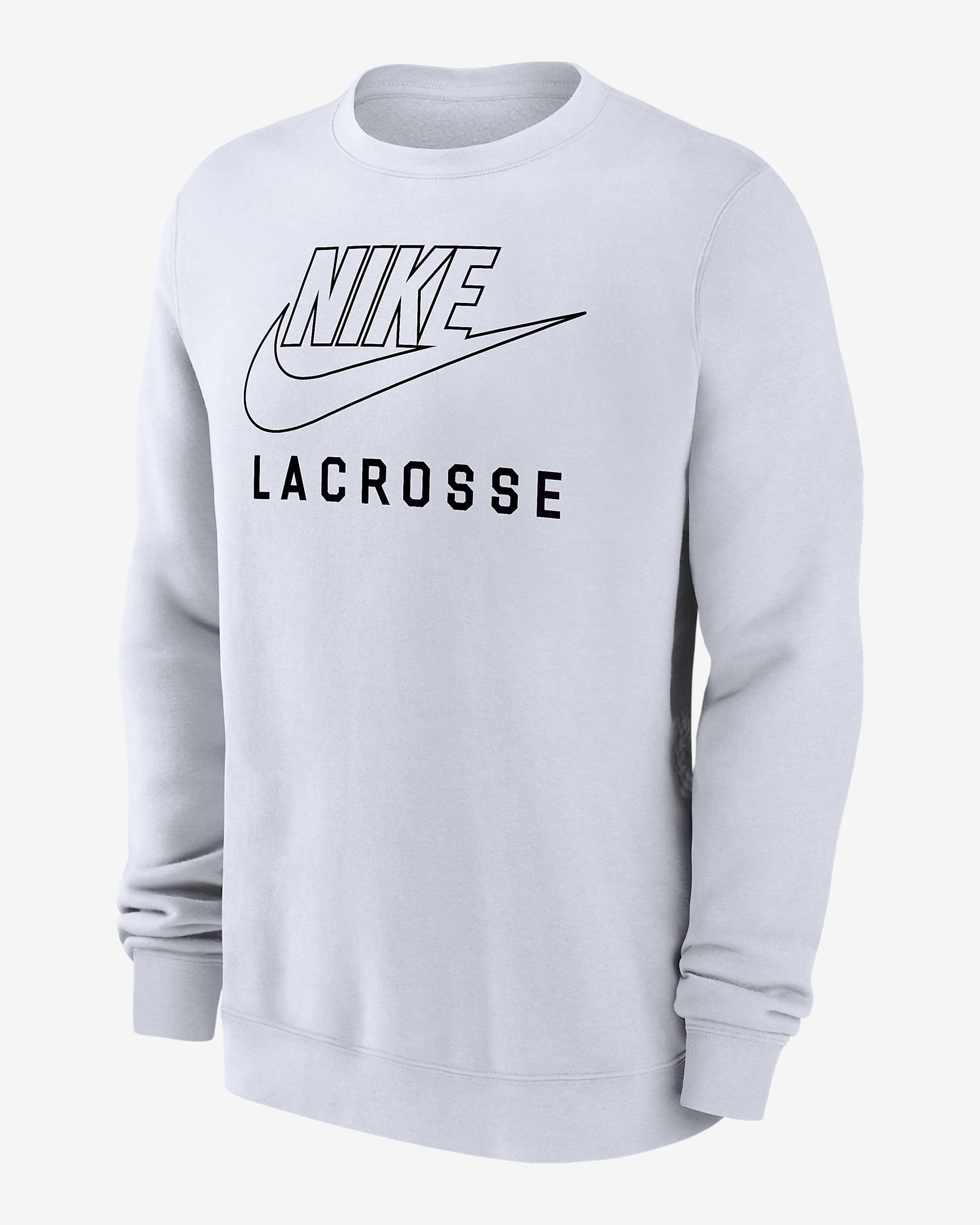 Sudadera de cuello redondo sin cierre de lacrosse para hombre Nike Swoosh Club Fleece - Blanco