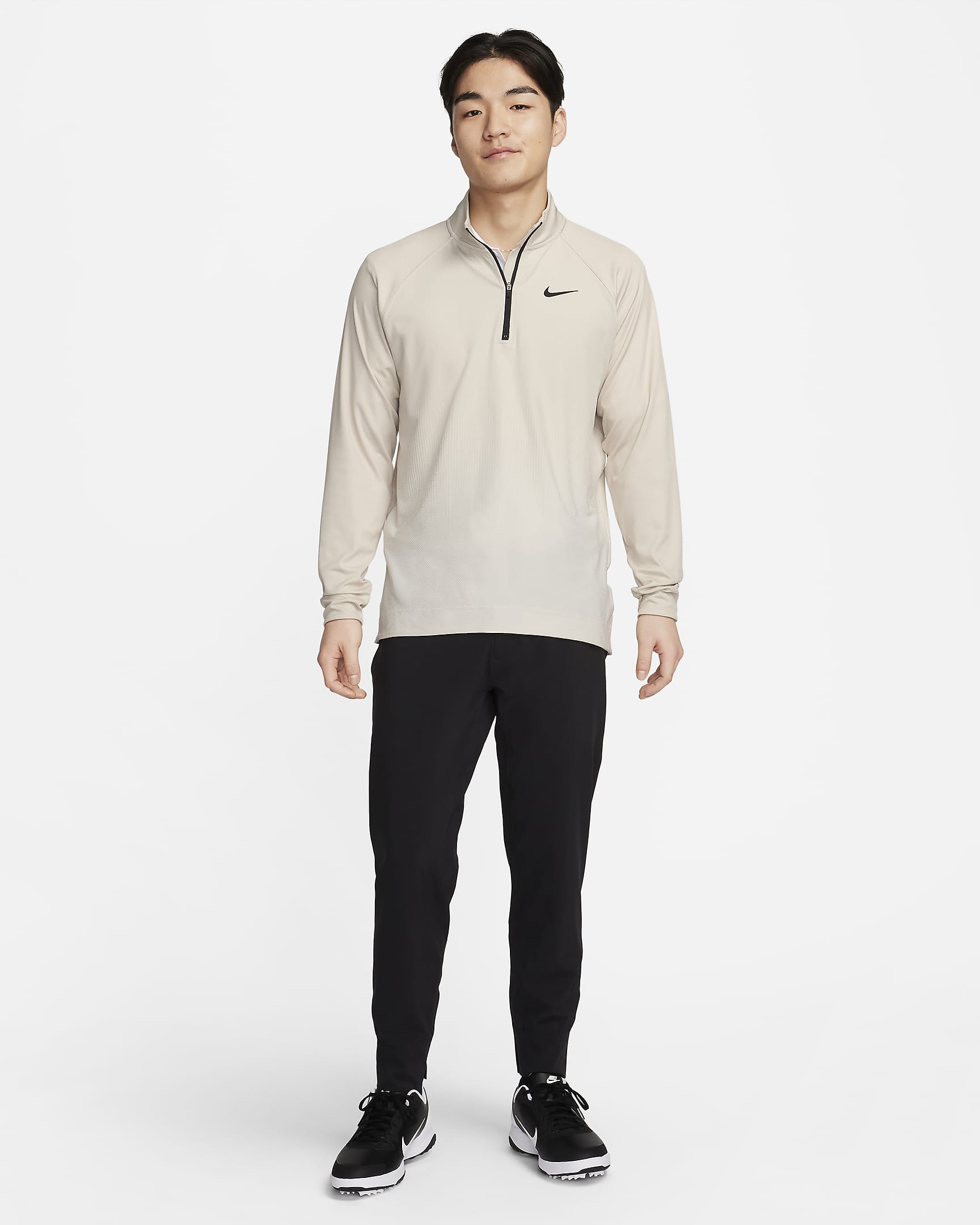 Nike Tour Men's Dri-FIT ADV 1/2-Zip Golf Top - Light Bone/Summit White/Black