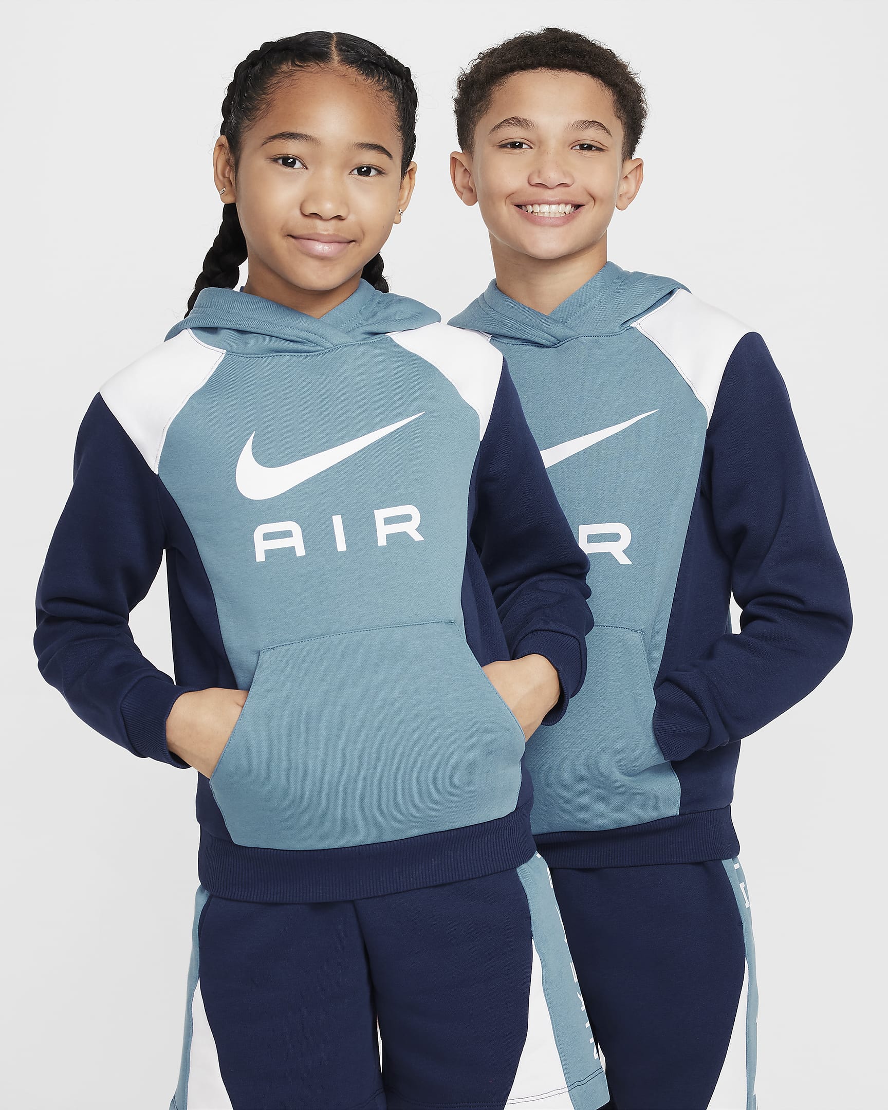 Nike Air Hoodie für ältere Kinder - Aegean Storm/Midnight Navy/Weiß/Weiß