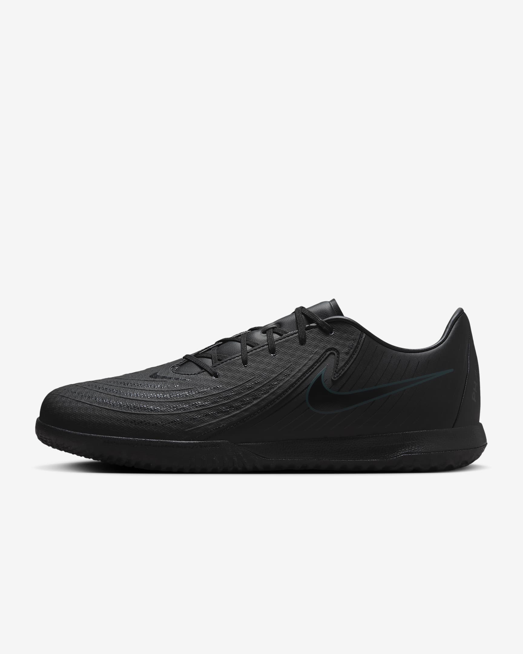 Nike Phantom GX 2 Academy low-top zaalvoetbalschoenen - Zwart/Deep Jungle/Zwart