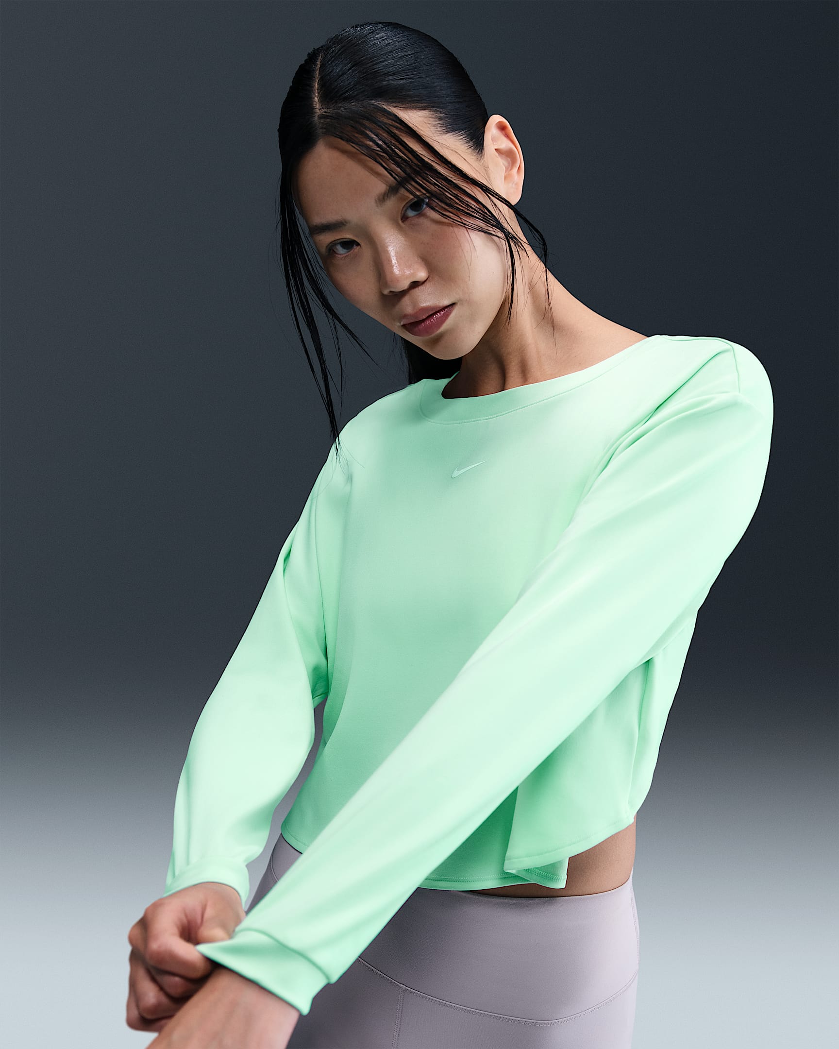 Nike One Women's Dri-FIT Mid Layer - Mint Foam/White