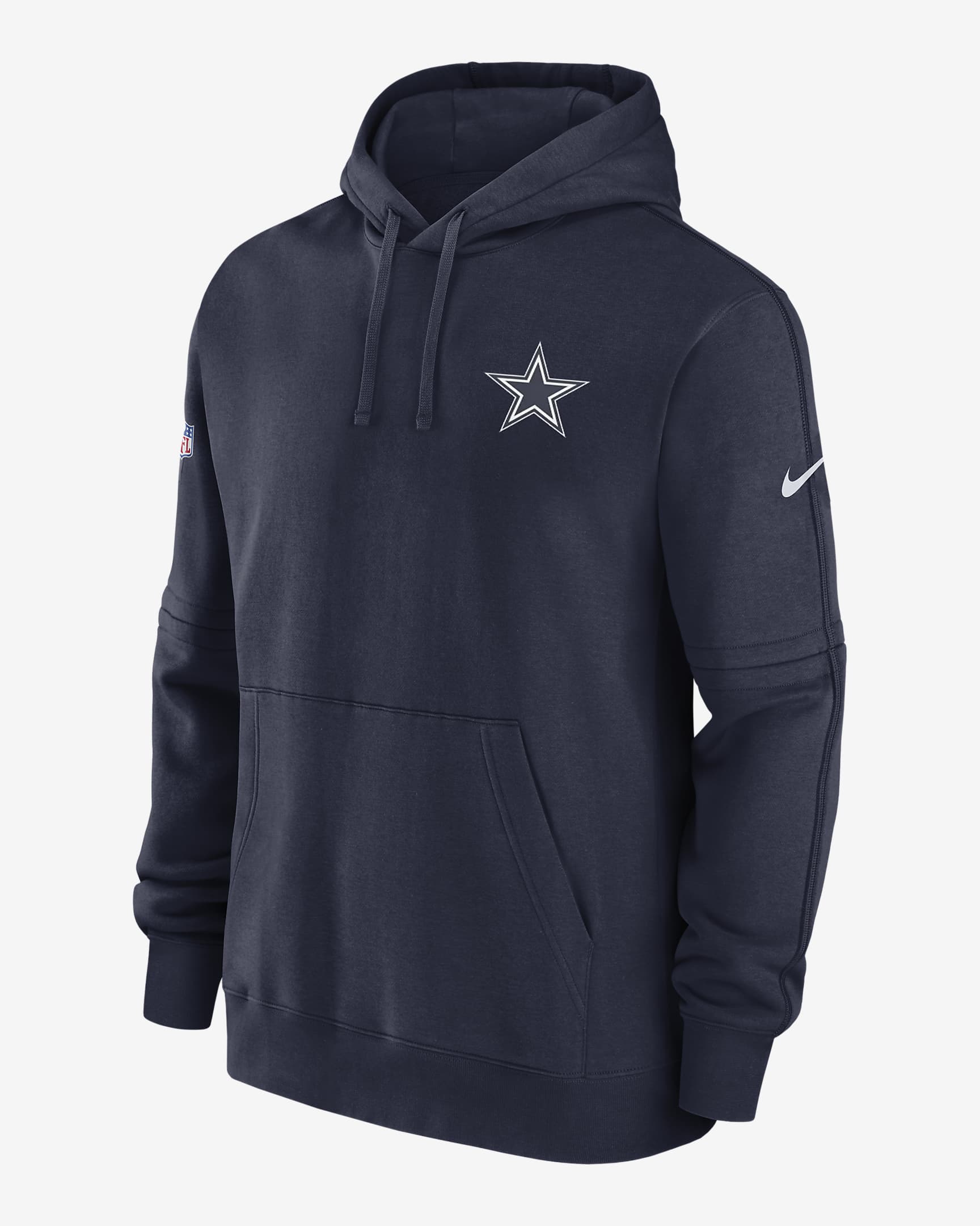 Huvtröja Nike NFL Dallas Cowboys Sideline Club för män - College Navy