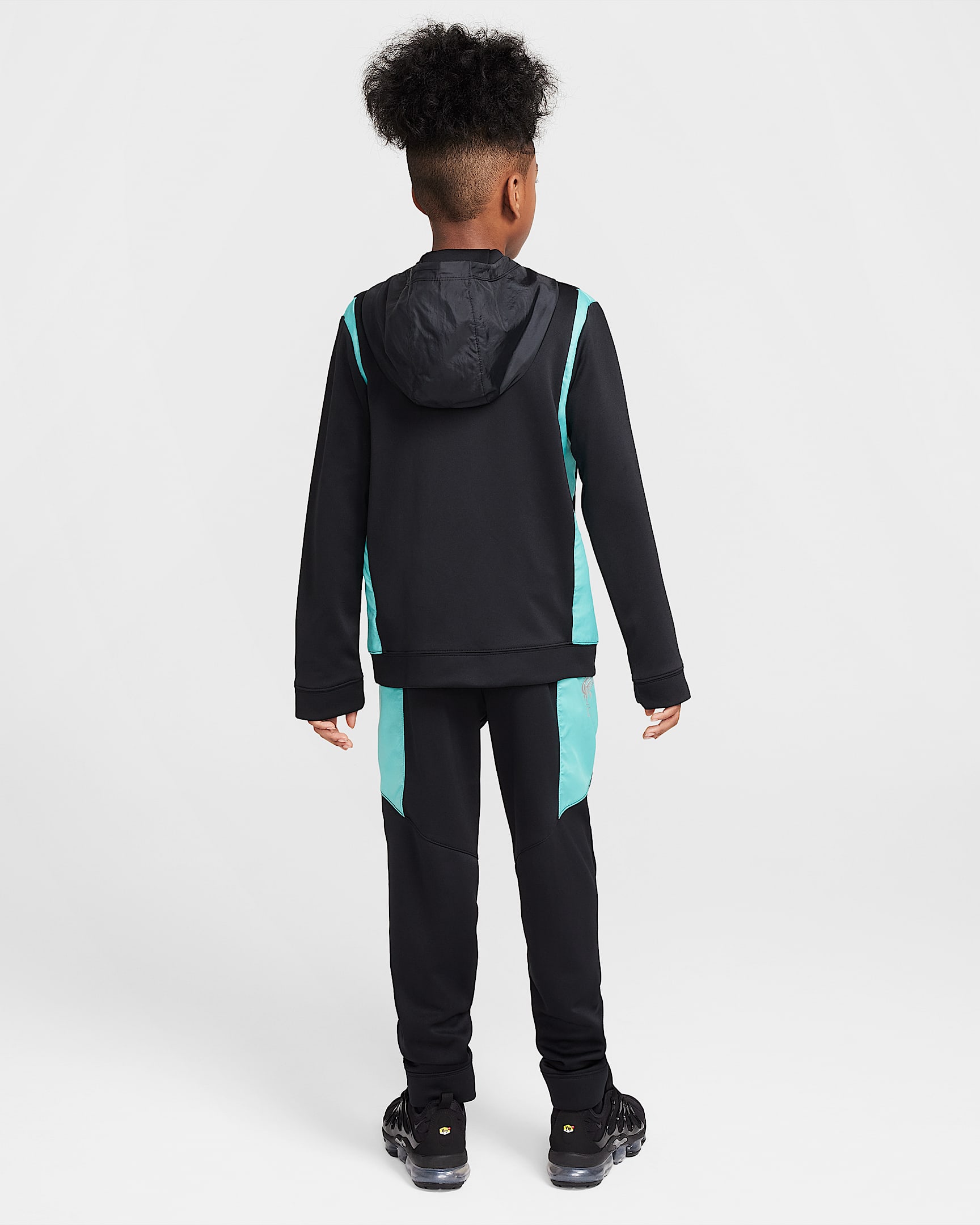 Liverpool F.C. Away Older Kids' Nike Football Woven Tracksuit - Black/Washed Teal