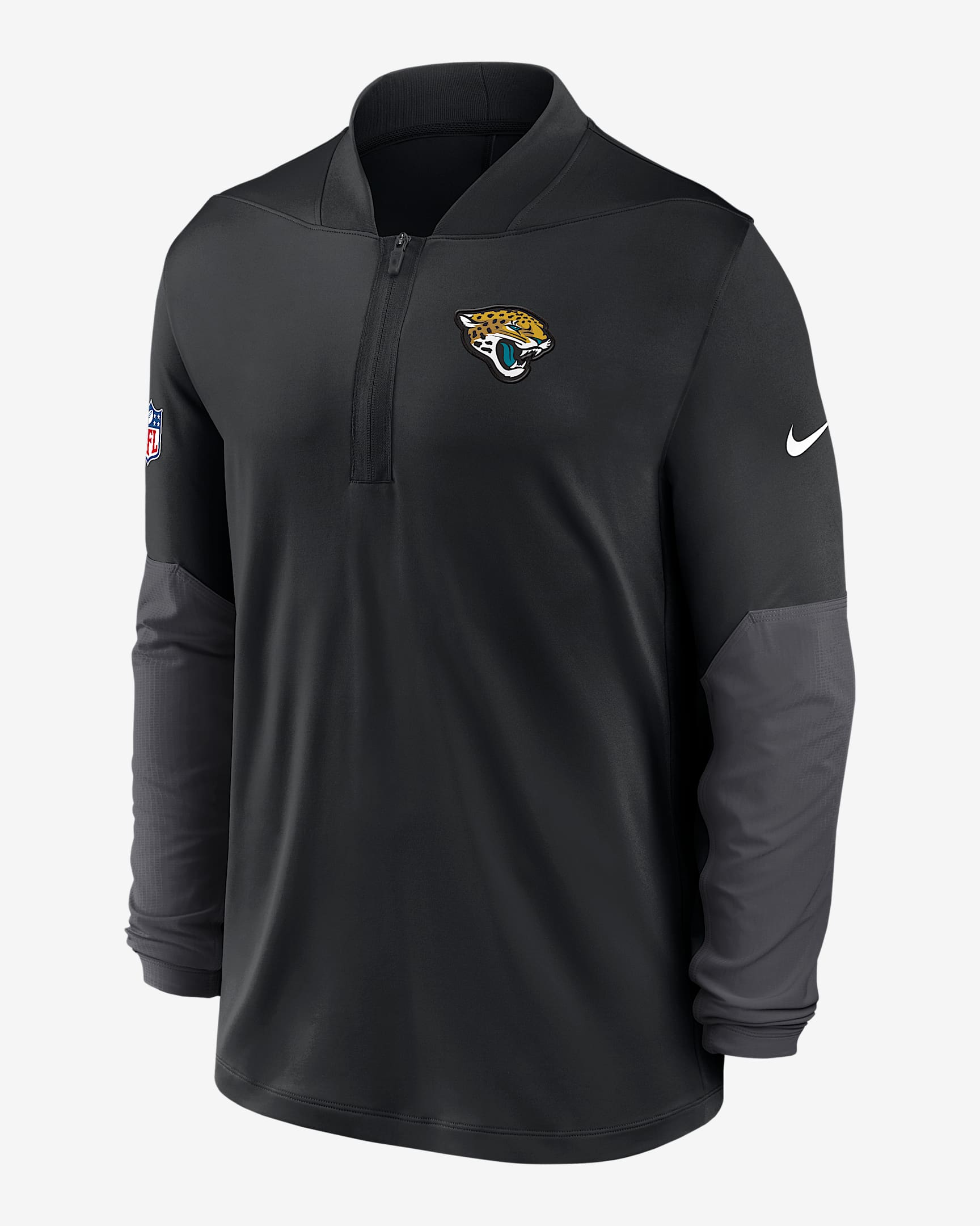 Jacksonville Jaguars Feel The Pressure Men's Nike Dri-FIT NFL 1/2-Zip Top - Black