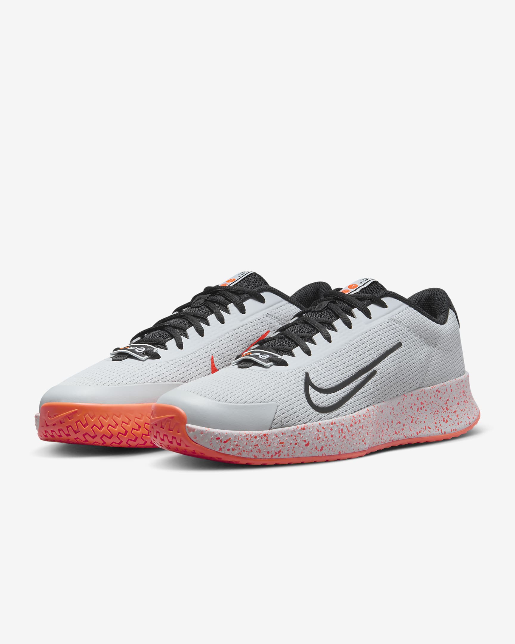 NikeCourt Vapor Lite 2 Premium Men's Hard Court Tennis Shoes - Pure Platinum/Hyper Crimson/Black