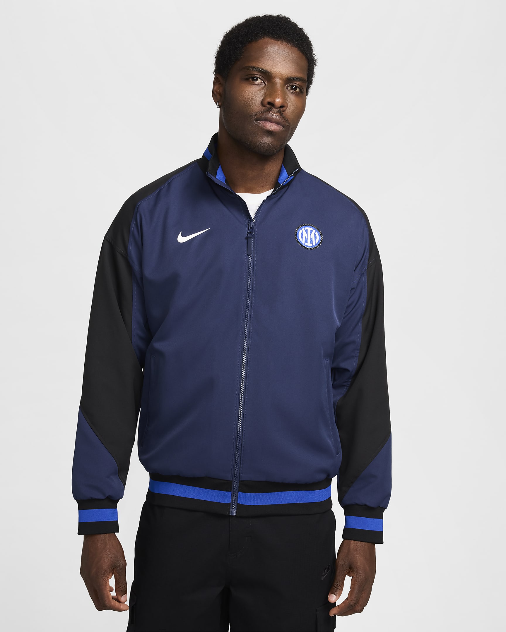 Inter Milan Strike Men's Nike Dri-FIT Football Anthem Jacket - Midnight Navy/Black/White