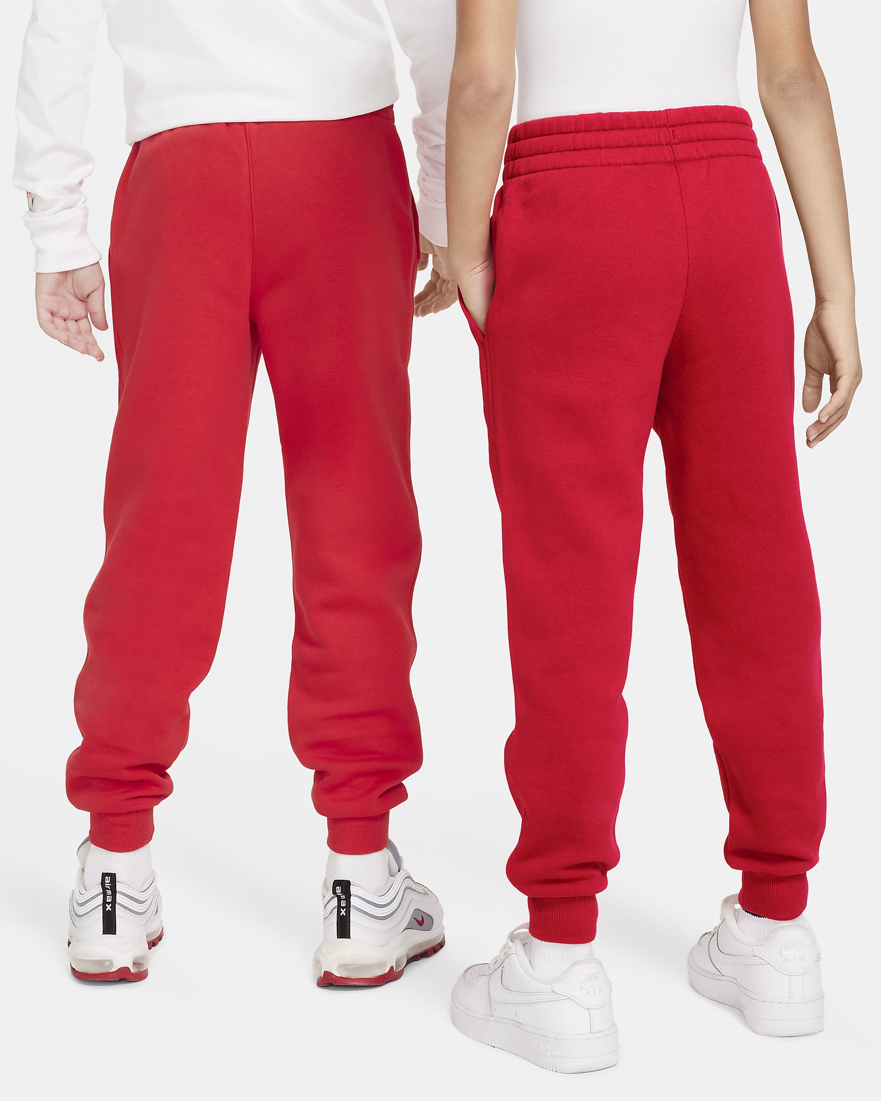 Nike Sportswear Club Fleece joggebukse til store barn - University Red/Hvit