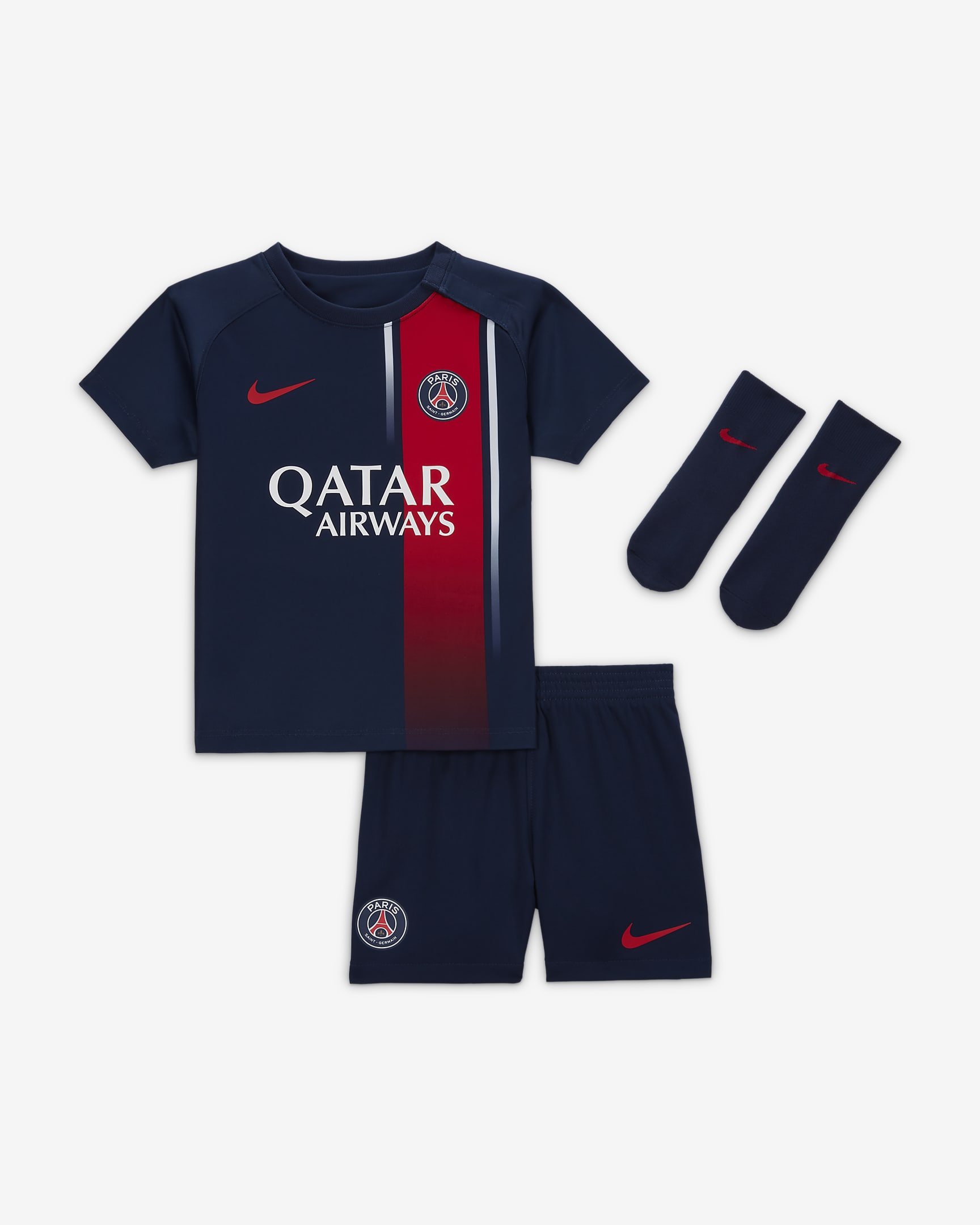 Paris Saint-Germain 2023/24 Home Baby/Toddler Nike Dri-FIT 3-Piece Kit ...