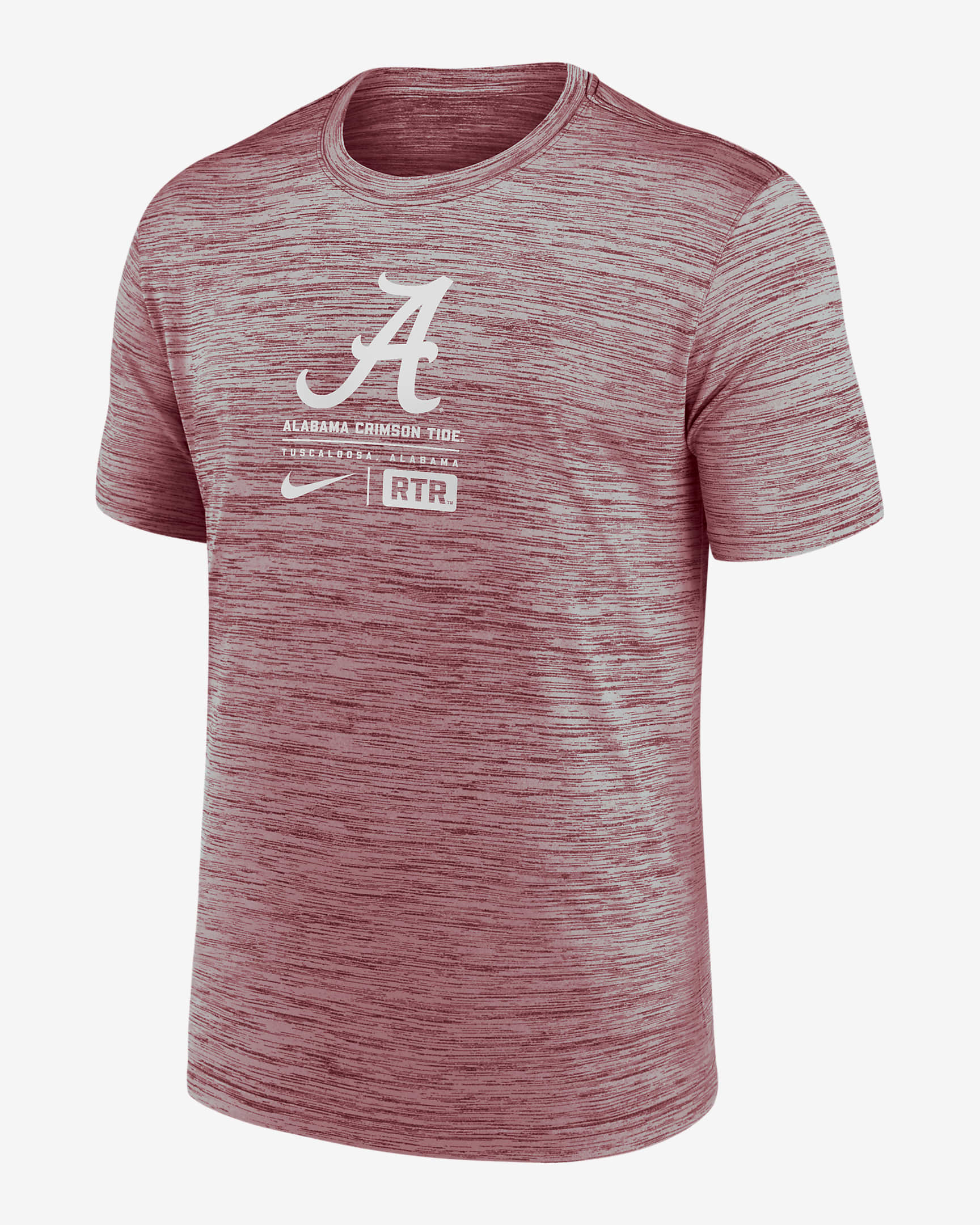 Playera universitaria Nike Dri-FIT para hombre Alabama Crimson Tide Campus Center Block Velocity - Carmesí