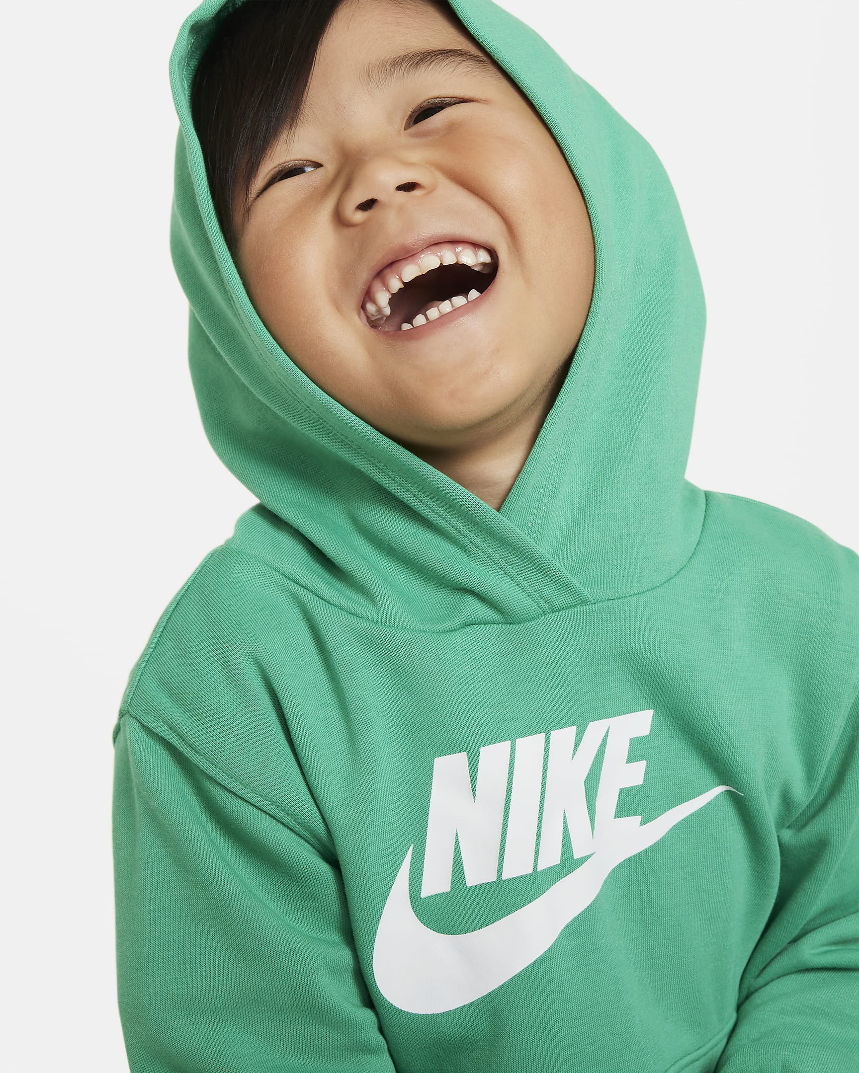 Sudadera con gorro sin cierre infantil Nike Sportswear Club French Terry - Verde estadio