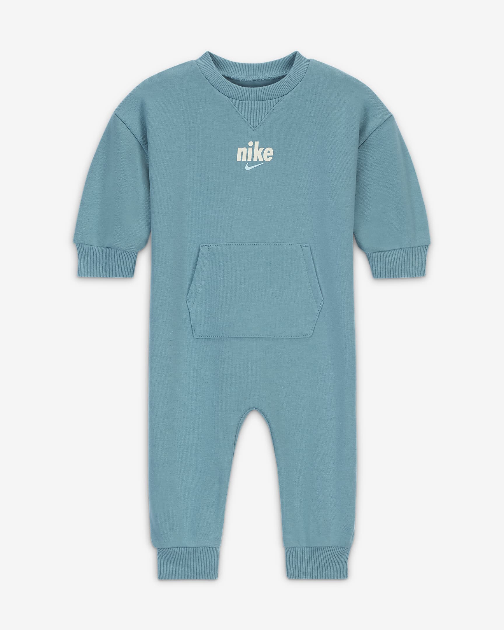 Nike Everyone From Day One Baby (0-9M) Crew Coverall - Denim Turquoise