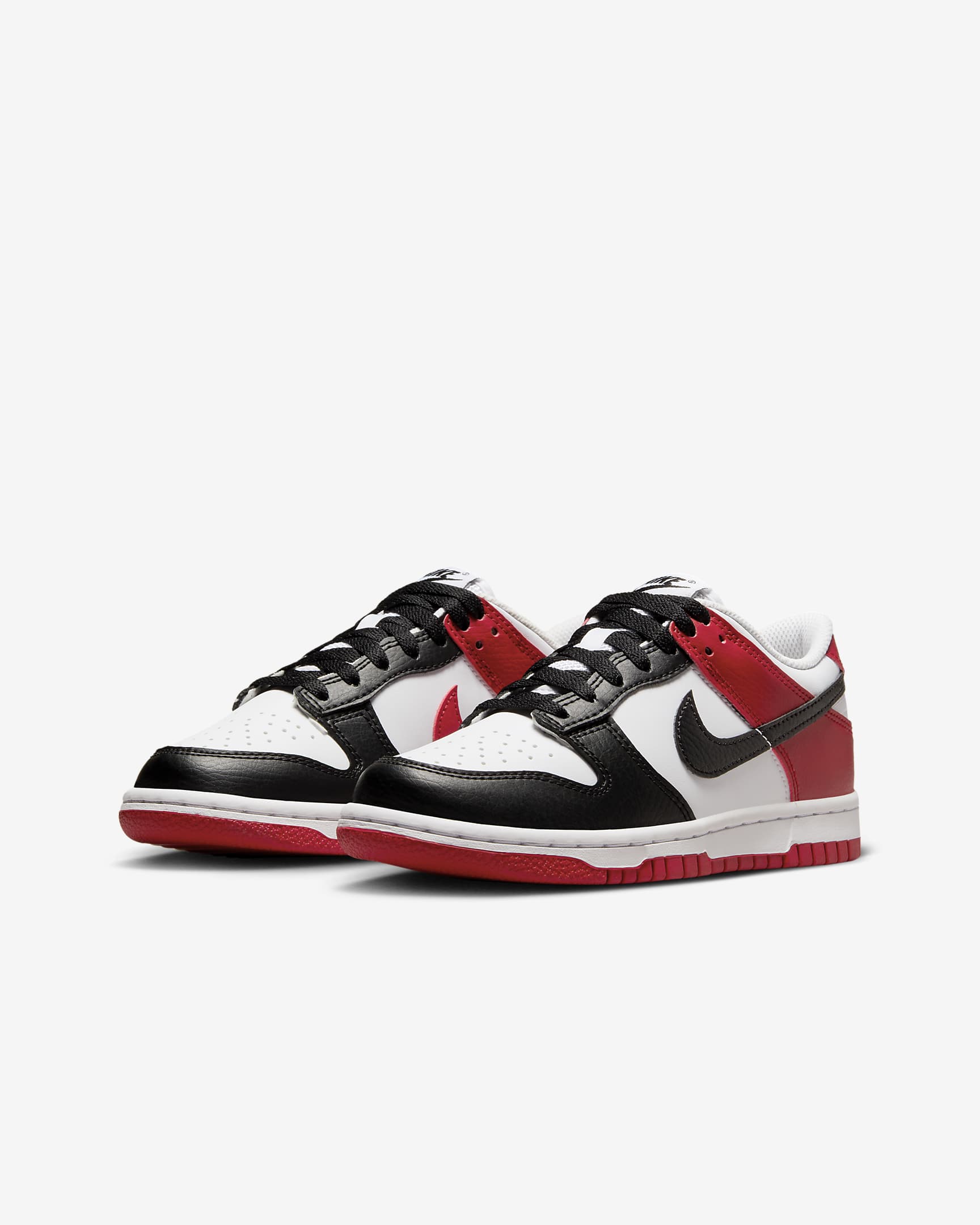 Nike Dunk Low Big Kids' Shoes - Gym Red/White/Black