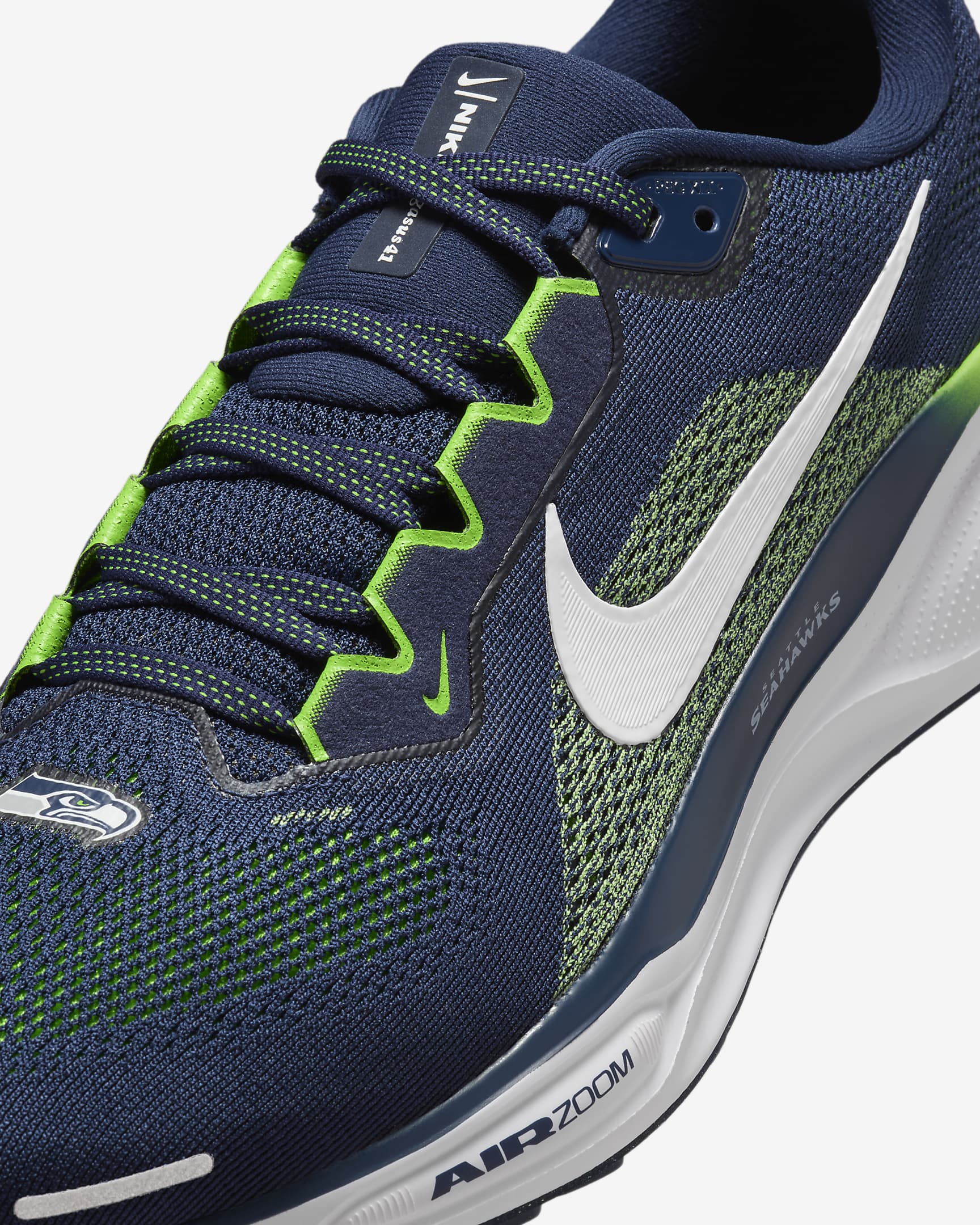 Nike Pegasus 41 NFL Seattle Seahawks Men's Road Running Shoes - College Navy/White/Action Green/White