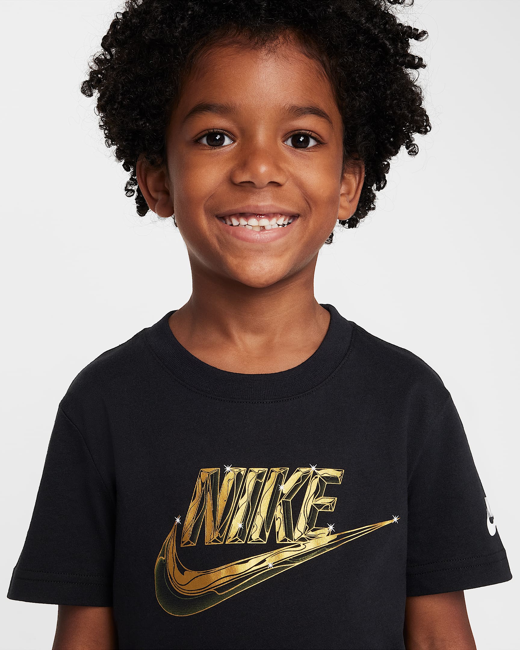 Playera Futura metalizada para niños talla pequeña Nike - Negro