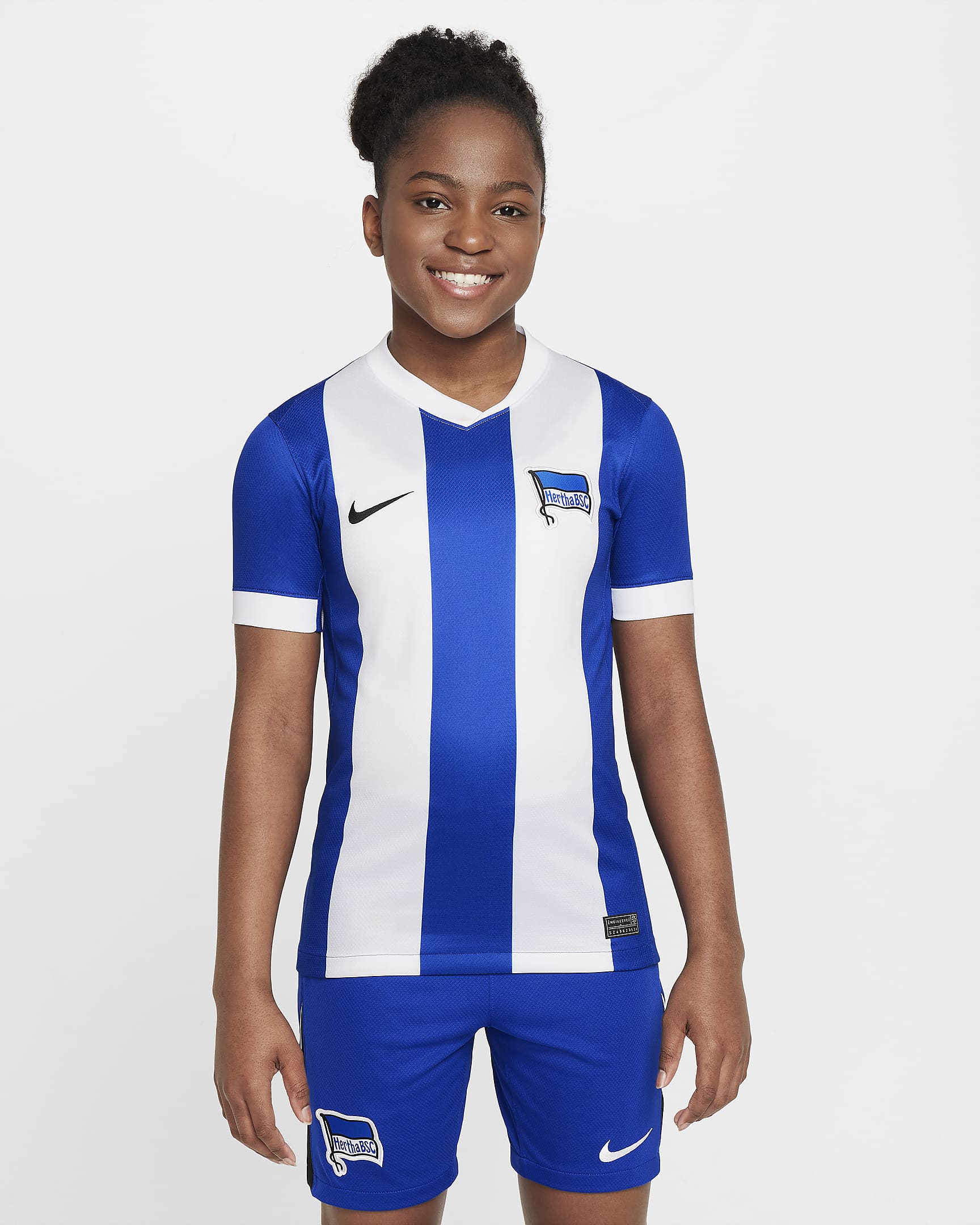 Hertha BSC 2024/25 Stadium Home Older Kids' Nike Dri-FIT Football Replica Shirt - Old Royal/White/Black