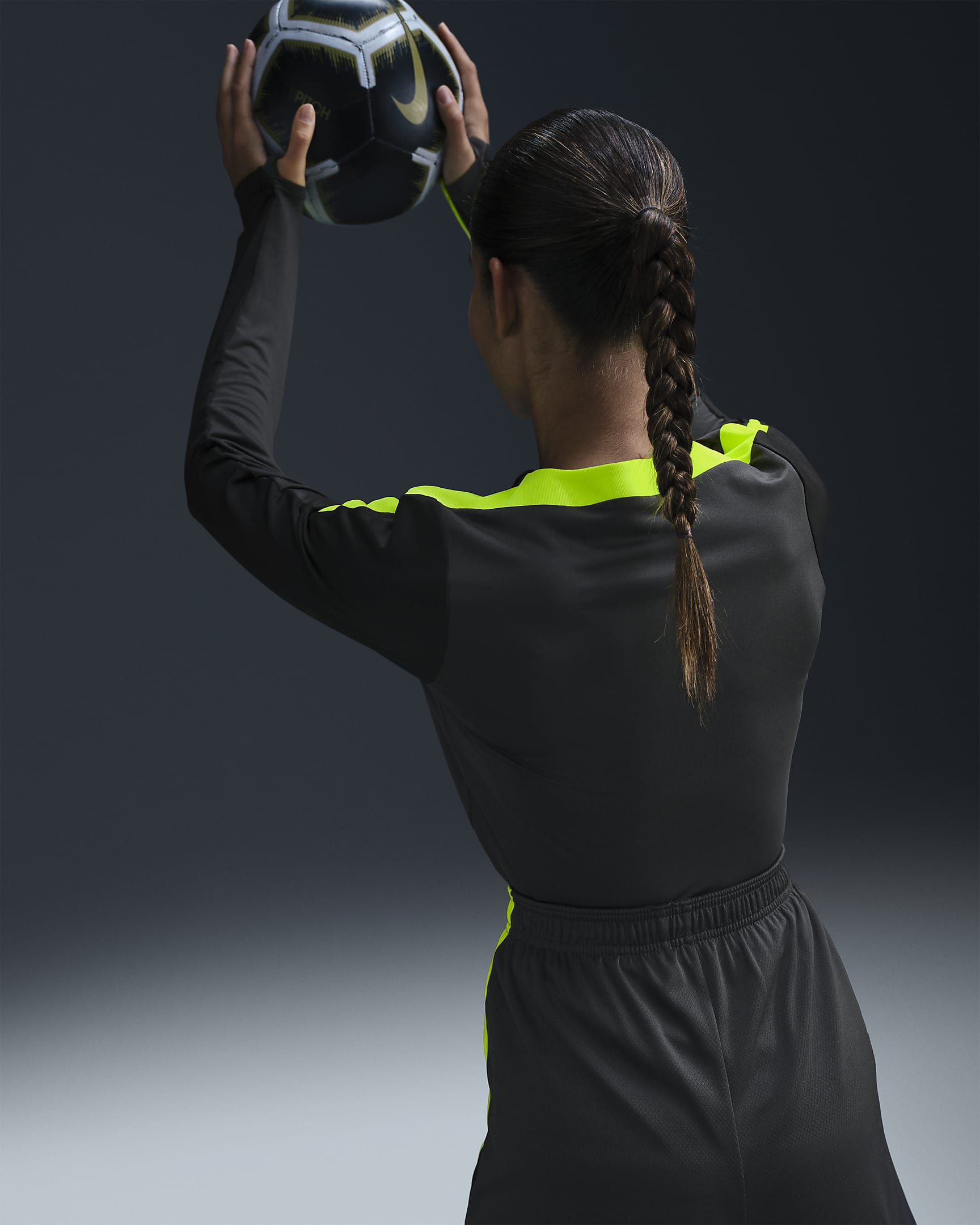 Nike Strike Women's Dri-FIT Crew-Neck Football Top - Anthracite/Volt/Black/Volt