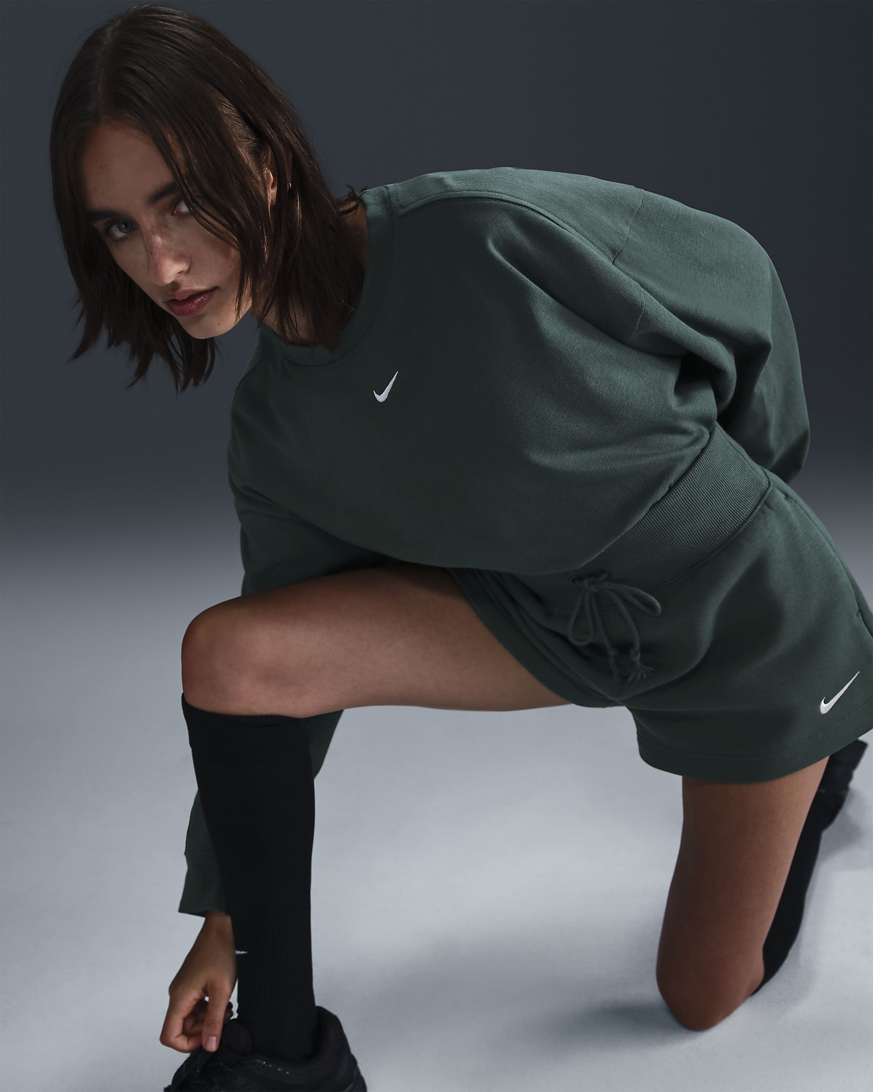 Nike Sportswear Essential extragroßes Longsleeve (Damen) - Vintage Green