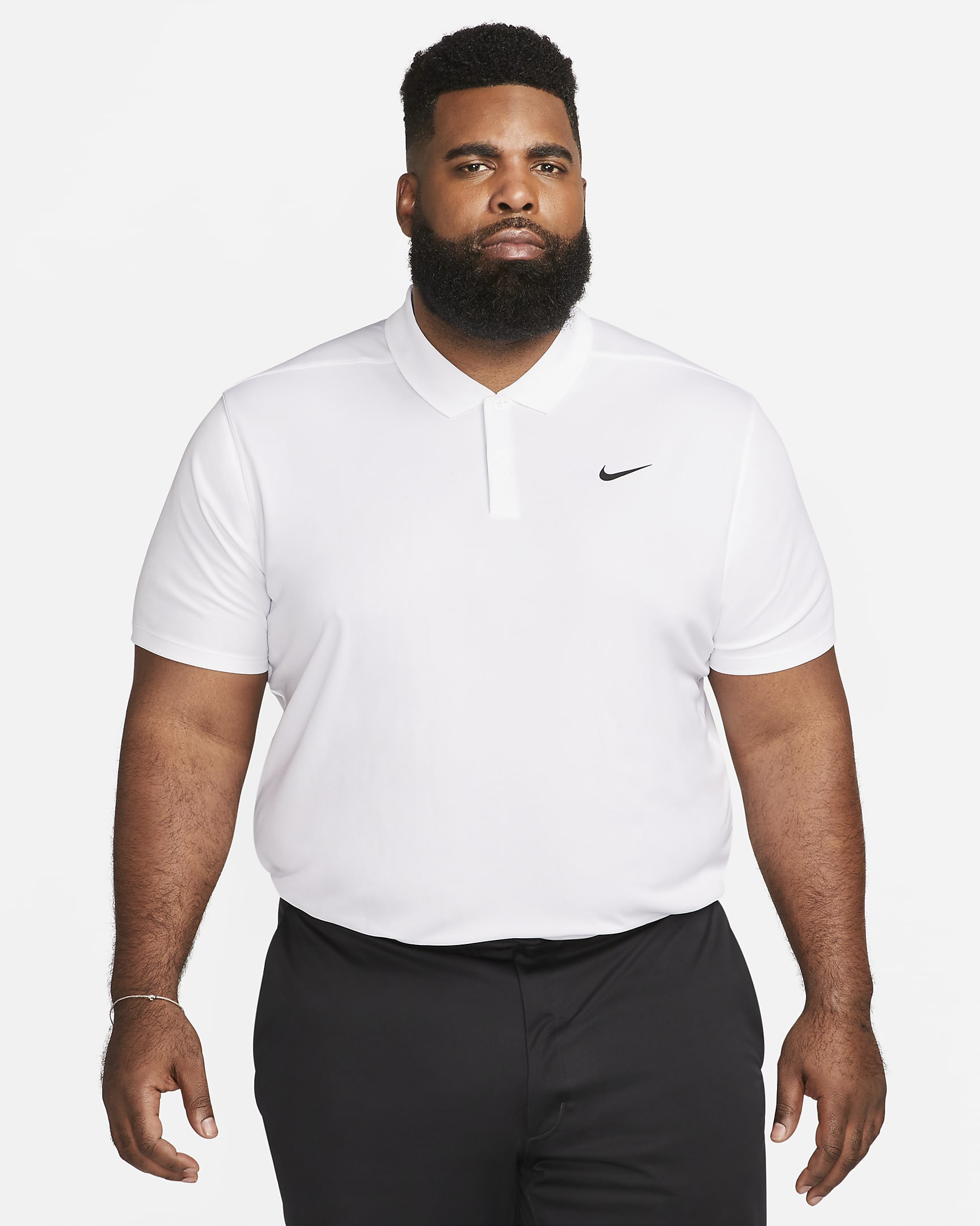 Nike Dri-FIT Victory férfi golfpóló - Fehér/Fekete