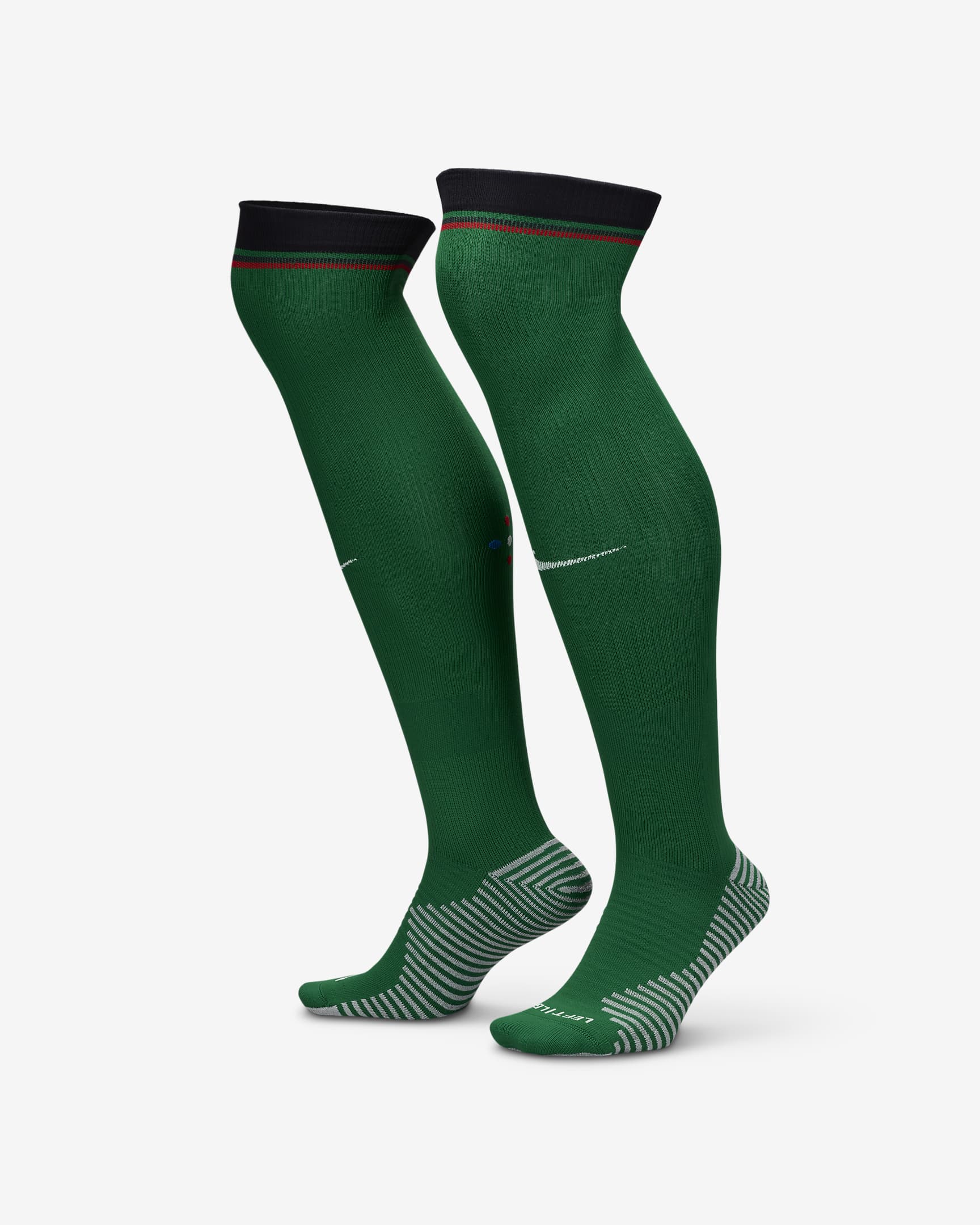 Portugal Strike Home Nike Dri-FIT kniehohe Fußballsocken - Pine Green/Pitch Blue/University Red/Sail