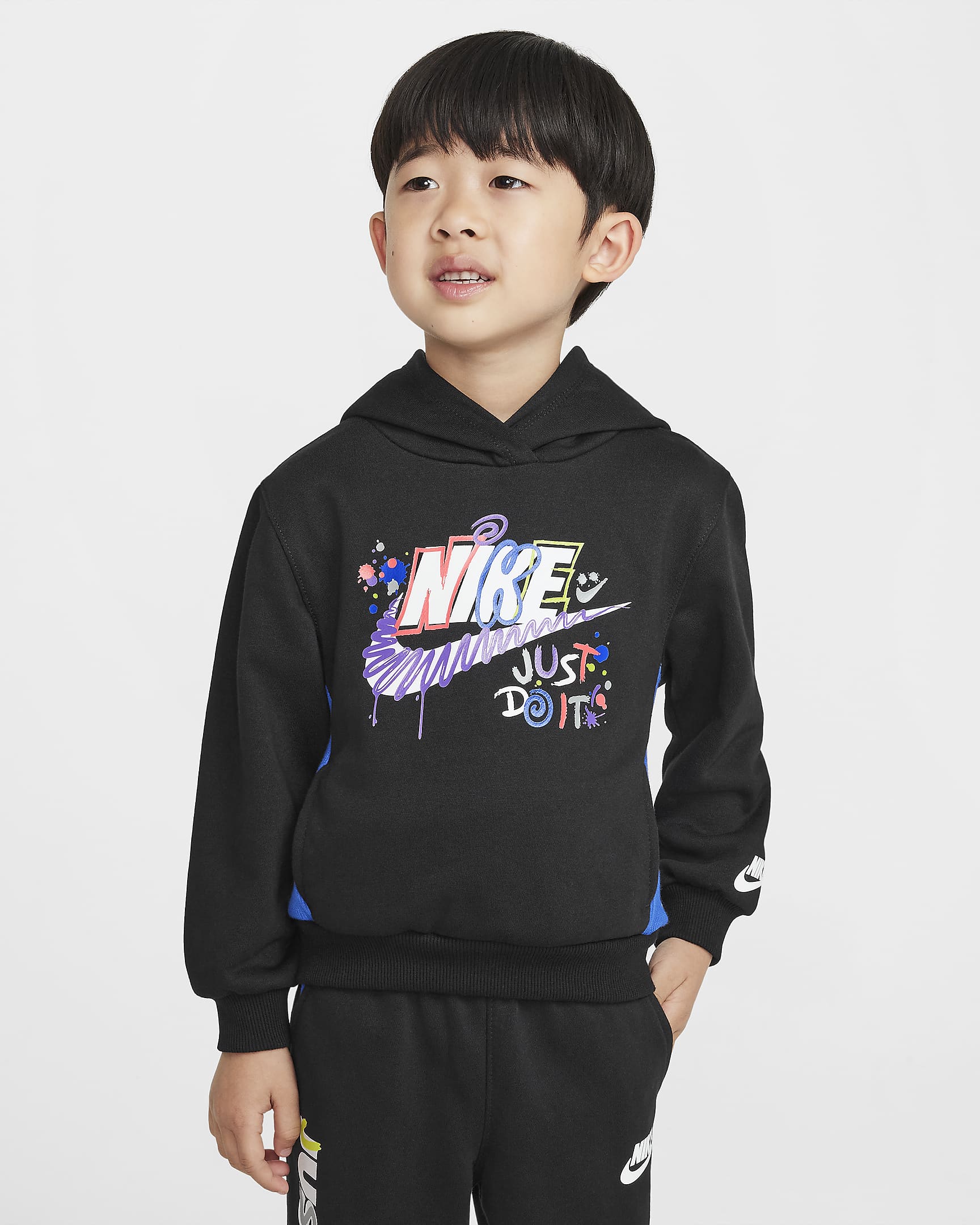 Sudadera con gorro de French Terry infantil Nike Sportswear "Express Yourself" - Negro