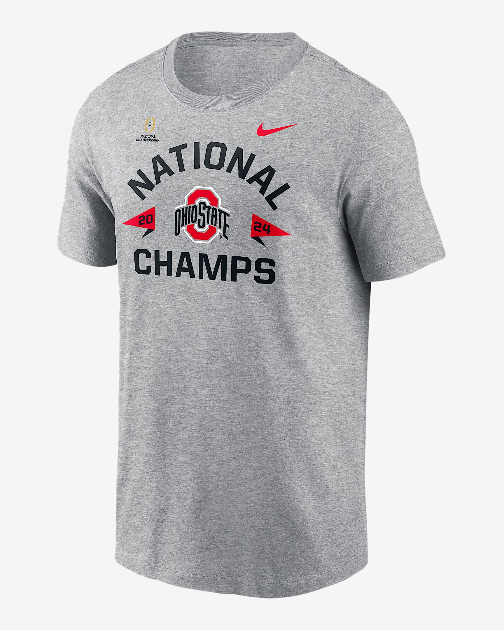 Playera universitaria Nike para hombre Ohio State Buckeyes 2024 College Football Playoff National Champions - Gris jaspeado