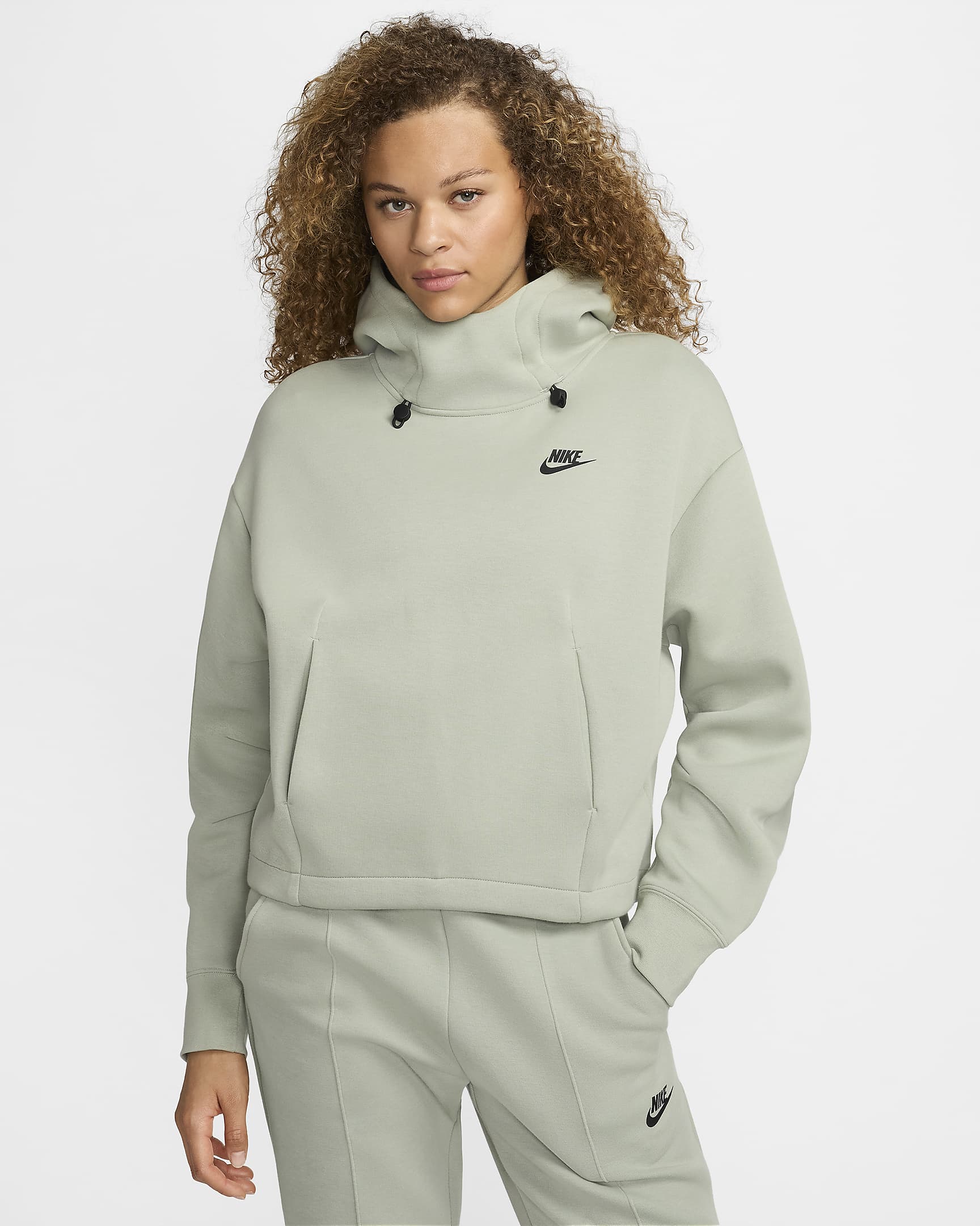 Sudadera con gorro oversized para mujer Nike Sportswear Tech Fleece - Horizonte jade/Negro