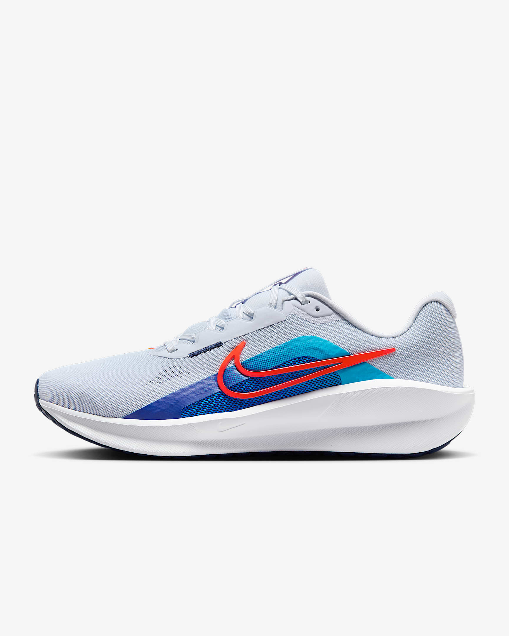 Nike Downshifter 13 Men's Road Running Shoes - Football Grey/Deep Night/Blue Lightning/Bright Crimson