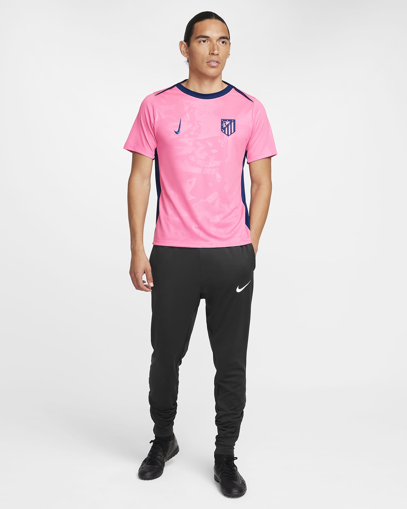 Atlético Madrid Academy Pro Third Men's Nike Dri-FIT Football Pre-Match Top - Pink Glow/Blue Void/Blue Void