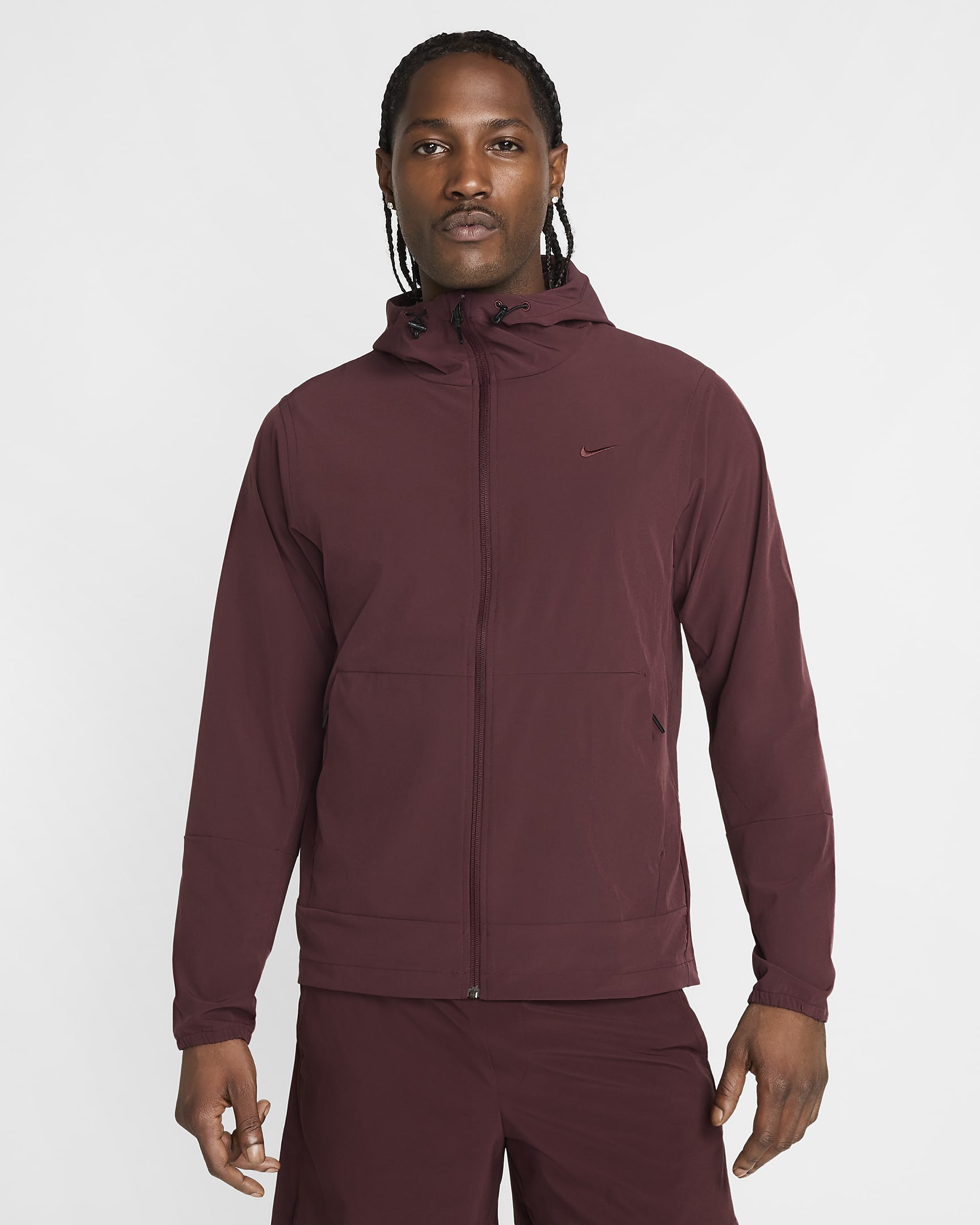 Nike Unlimited Men's Water-Repellent Hooded Versatile Jacket - Burgundy Crush/Black/Burgundy Crush