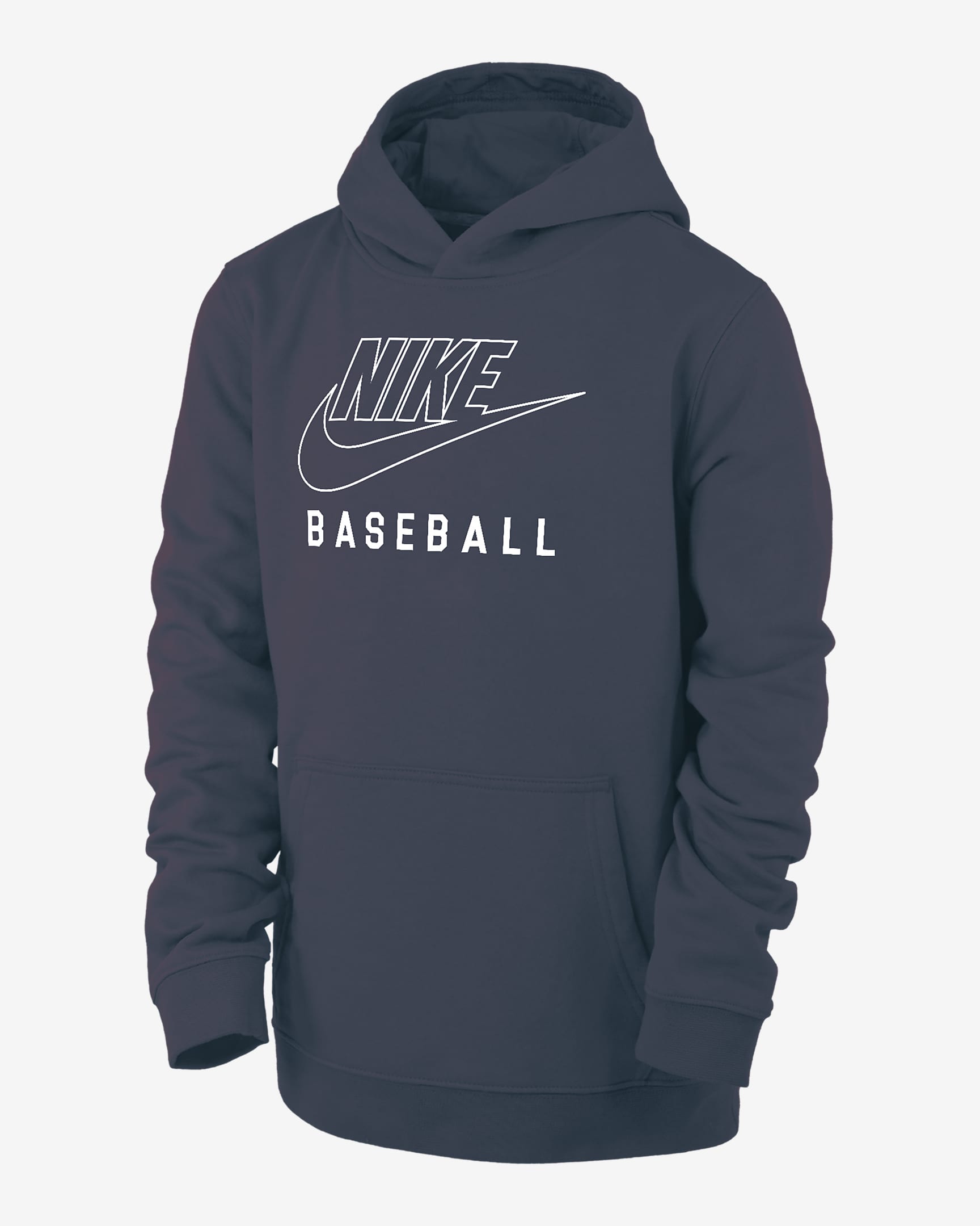 Nike Swoosh Club Fleece Big Kids' Baseball Pullover Hoodie - Thunder Blue