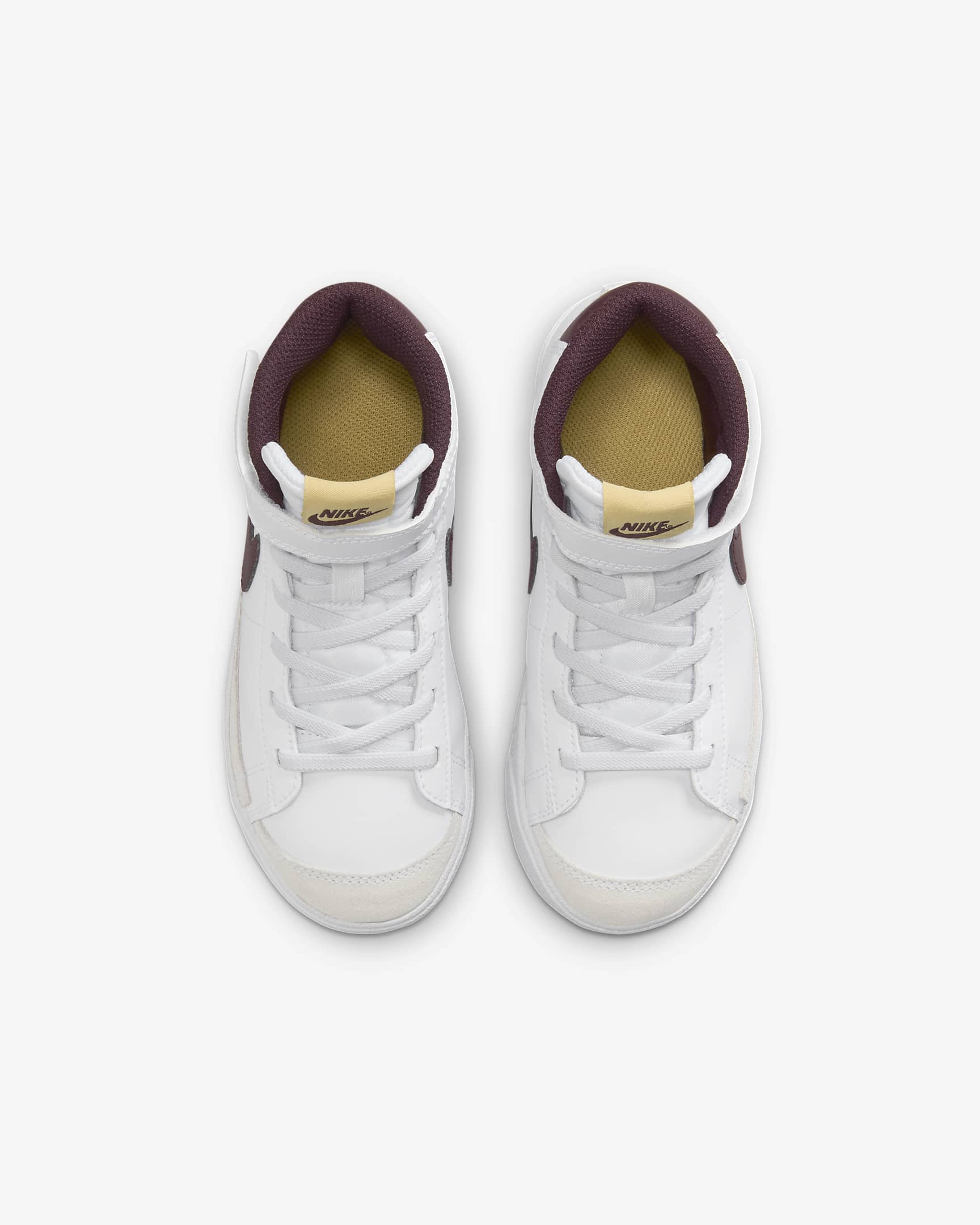 Nike Blazer Mid '77 Little Kids' Shoes - White/Saturn Gold/Burgundy Crush